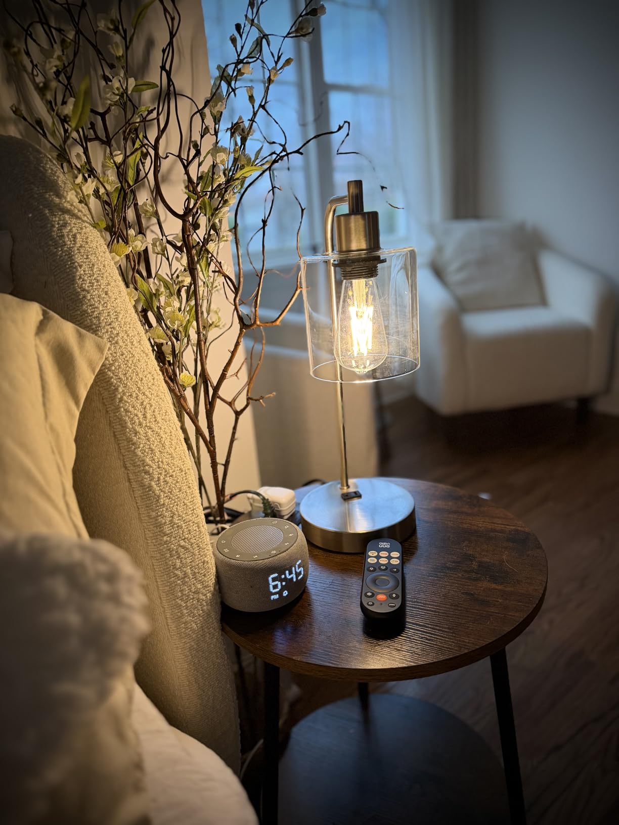 Set of 2 Industrial Touch Control Table Lamps with USB C+A Ports and AC Outlet - 3-Way Dimmable Black Bedside Lamps Nightstand Desk Lamps for Bedroom Living Room, Glass Shade & 2 LED Bulbs Included customer photo 1