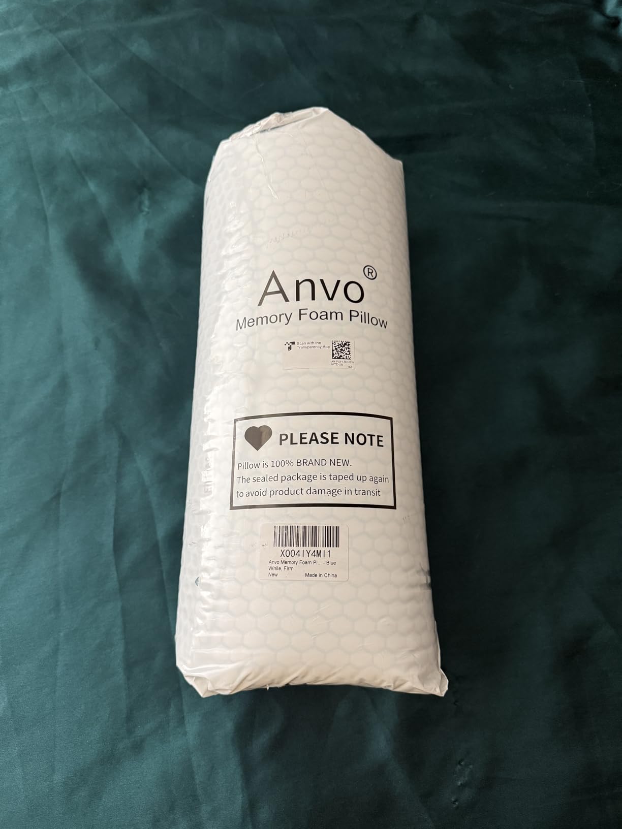 Anvo Memory Foam Pillow, Neck Contour Cervical Orthopedic Bed Pillow for Sleeping Side Back Stomach Sleeper, Ergonomic Design for Neck and Shoulder Pain Relief, Blue White, Firm customer photo 2