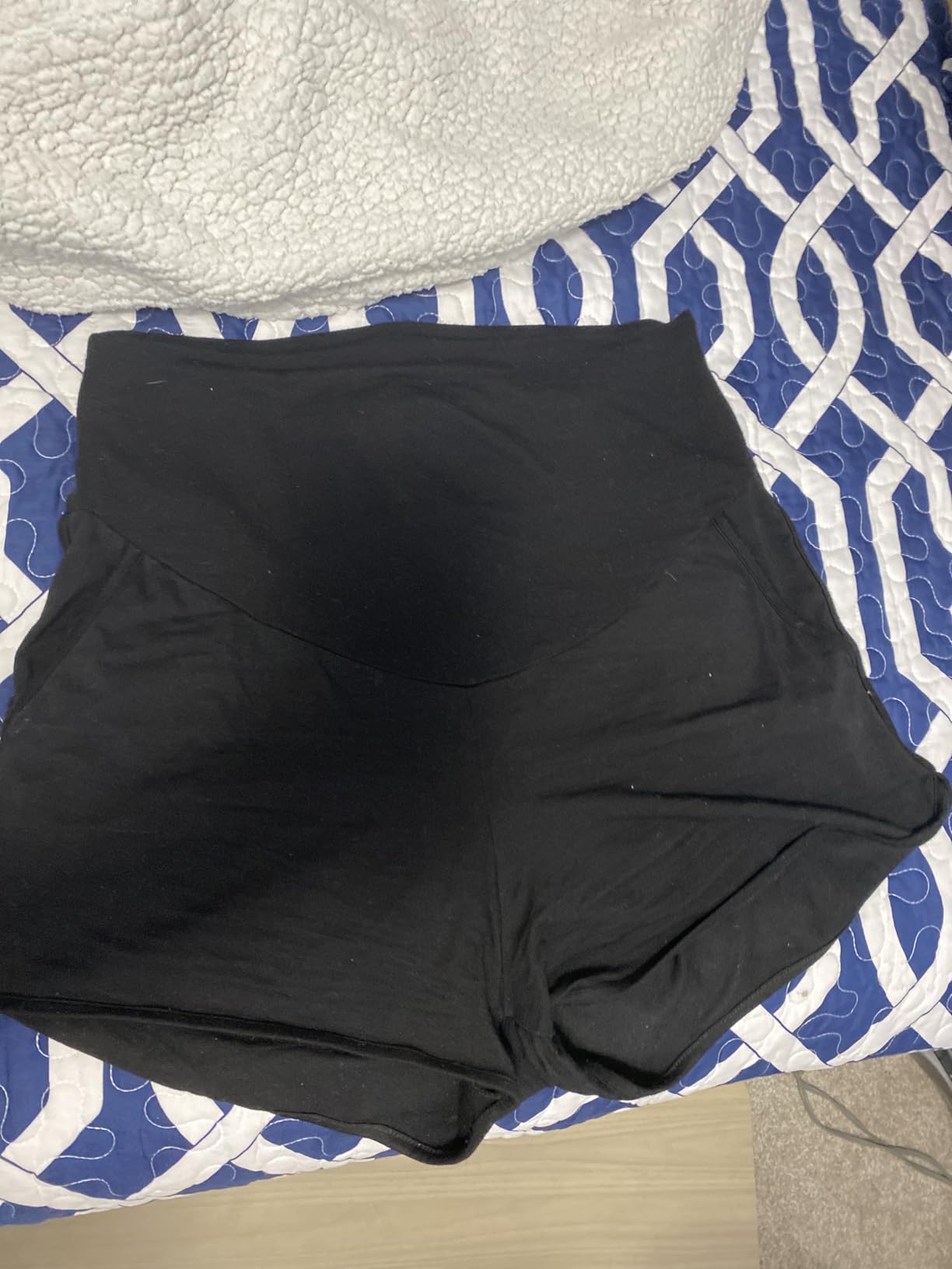 fitglam Women's Maternity Shorts Over Belly Pregnancy Lounge Workout Running Pajama Sleep Shorts with Pockets customer photo 2