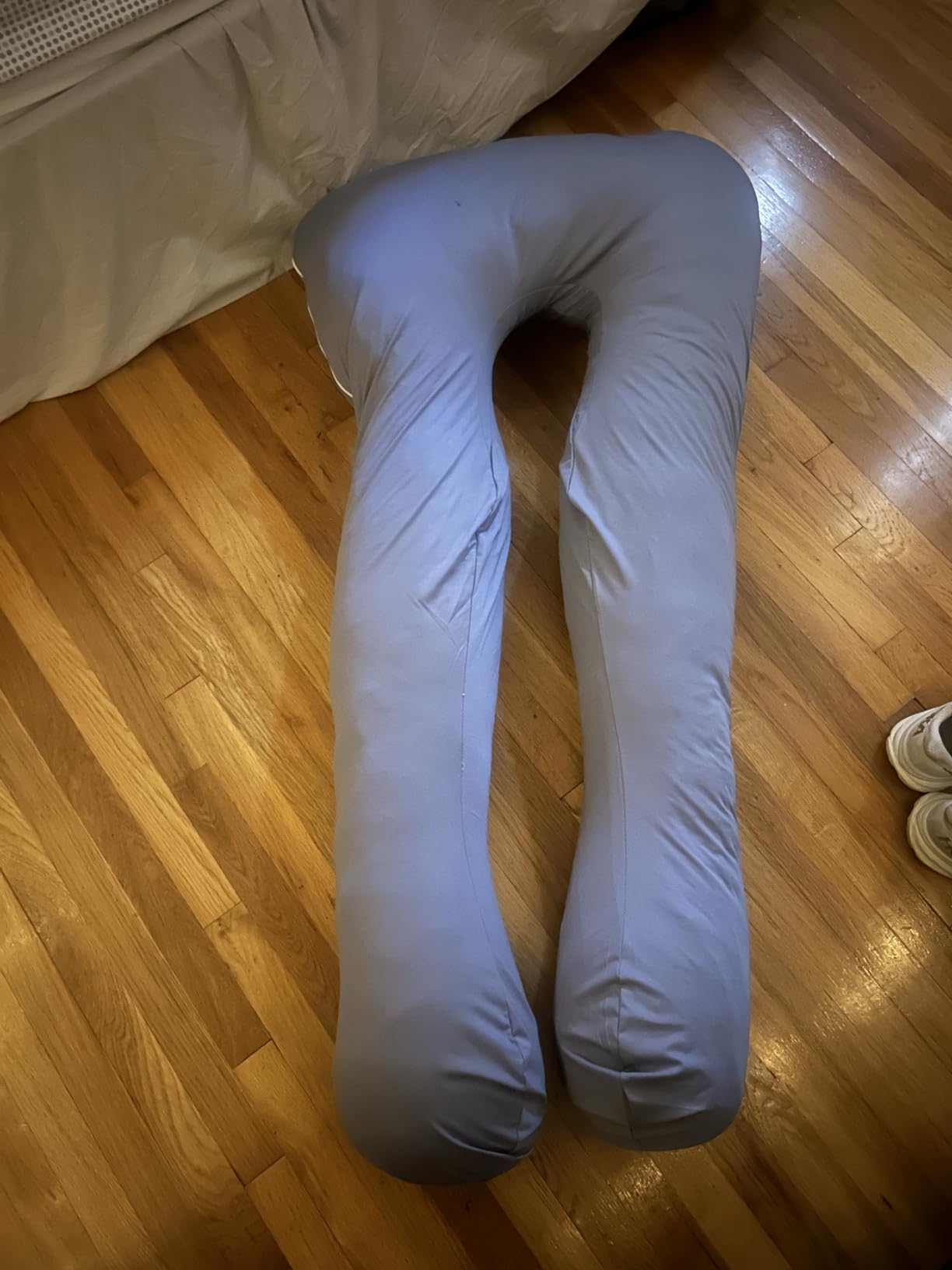 QUEEN ROSE Pregnancy Pillow, U Shaped Full Body Pillows for Sleeping Support, 55 Inch Maternity Pillow for Pregnant Women with Cooling Silky Cover, Blue customer photo 2