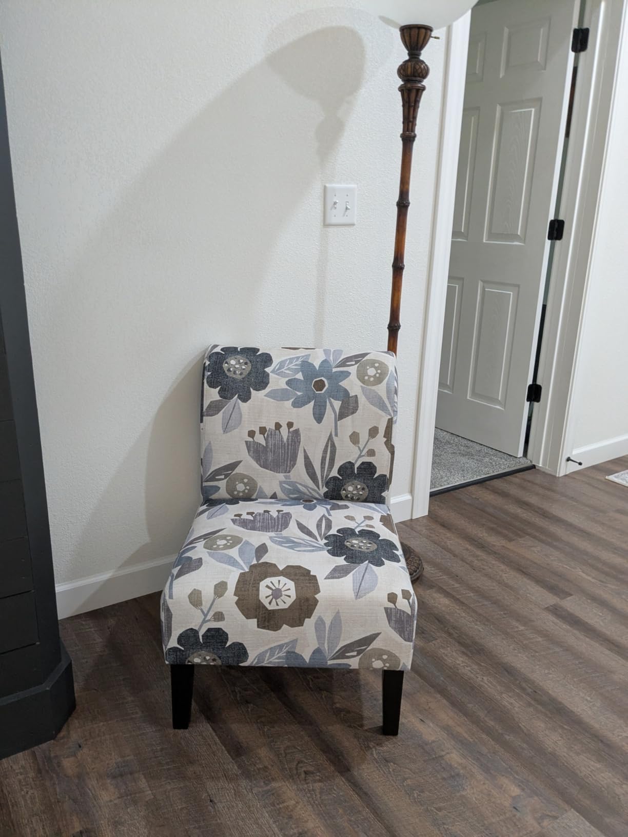 Signature Design by Ashley Armless Accent Chair, Ivory & Blue Floral customer photo 2