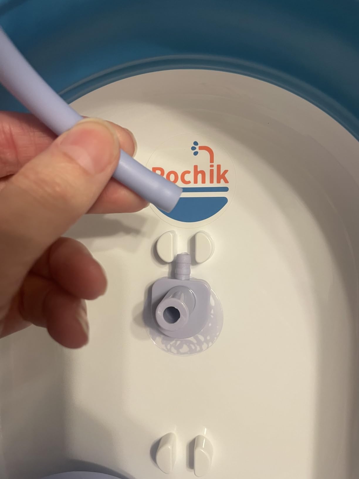 Pochik Sitz Bath for Toilet Seat Hemorrhoids and Postpartum Care, Yoni Steam Seat, Perineal Soaking, Collapsible, Flusher Hose, Drain Holes, Wider Seating Area - Blue customer photo 1