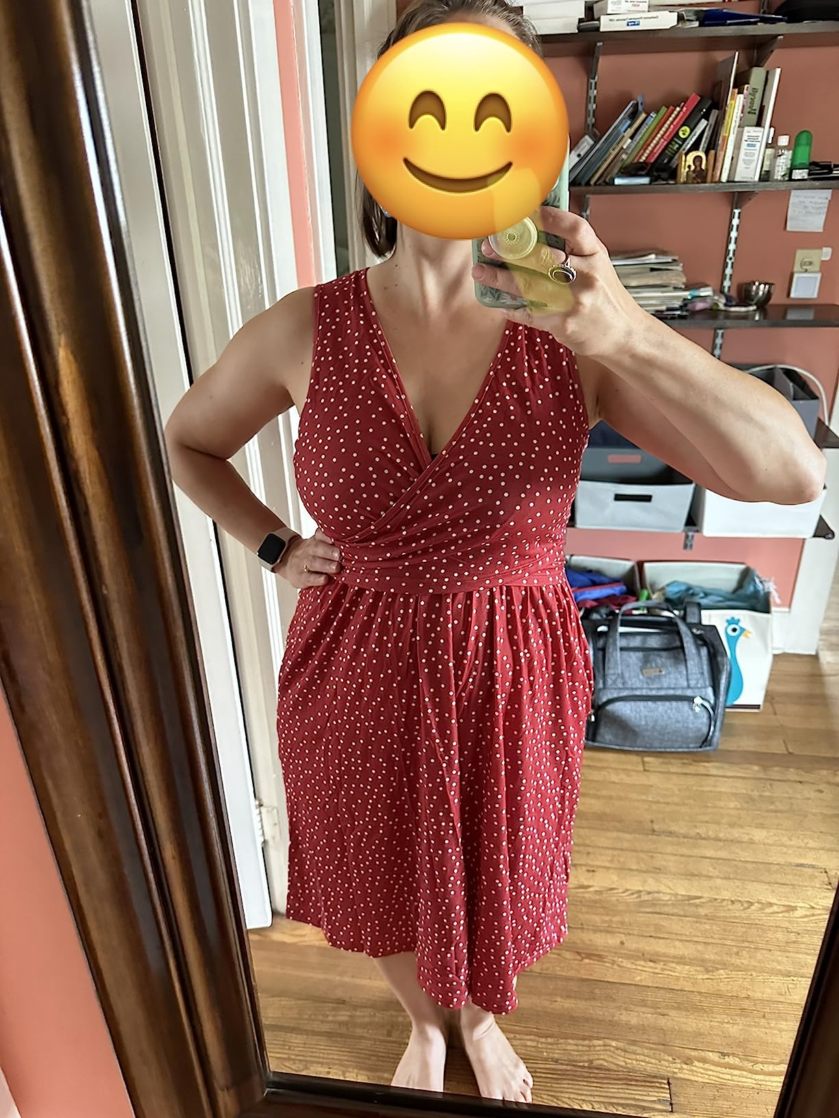 OUGES Women's Wrap Tank Breastfeeding Nursing Maternity Dress customer photo 2