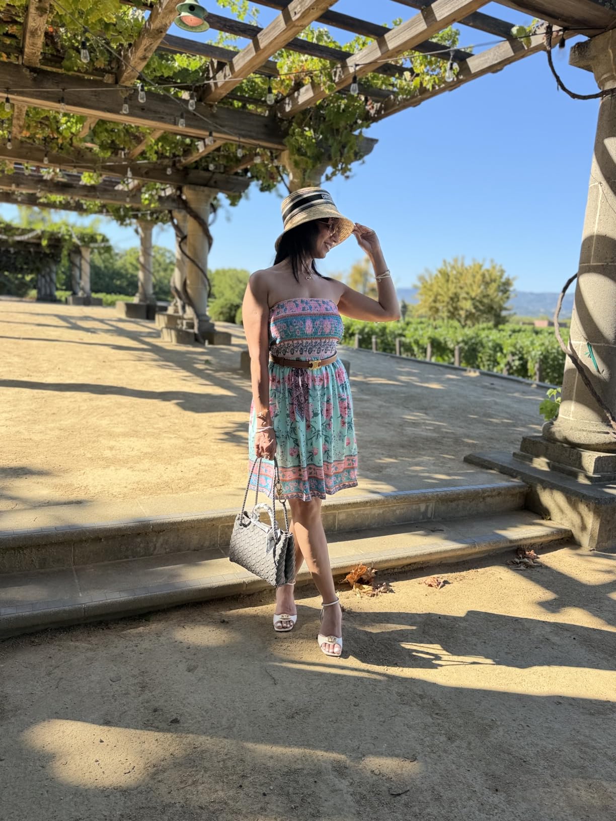 Summer Dresses for Women Strapless Sundress Floral Print Beach Cover Ups customer photo 1