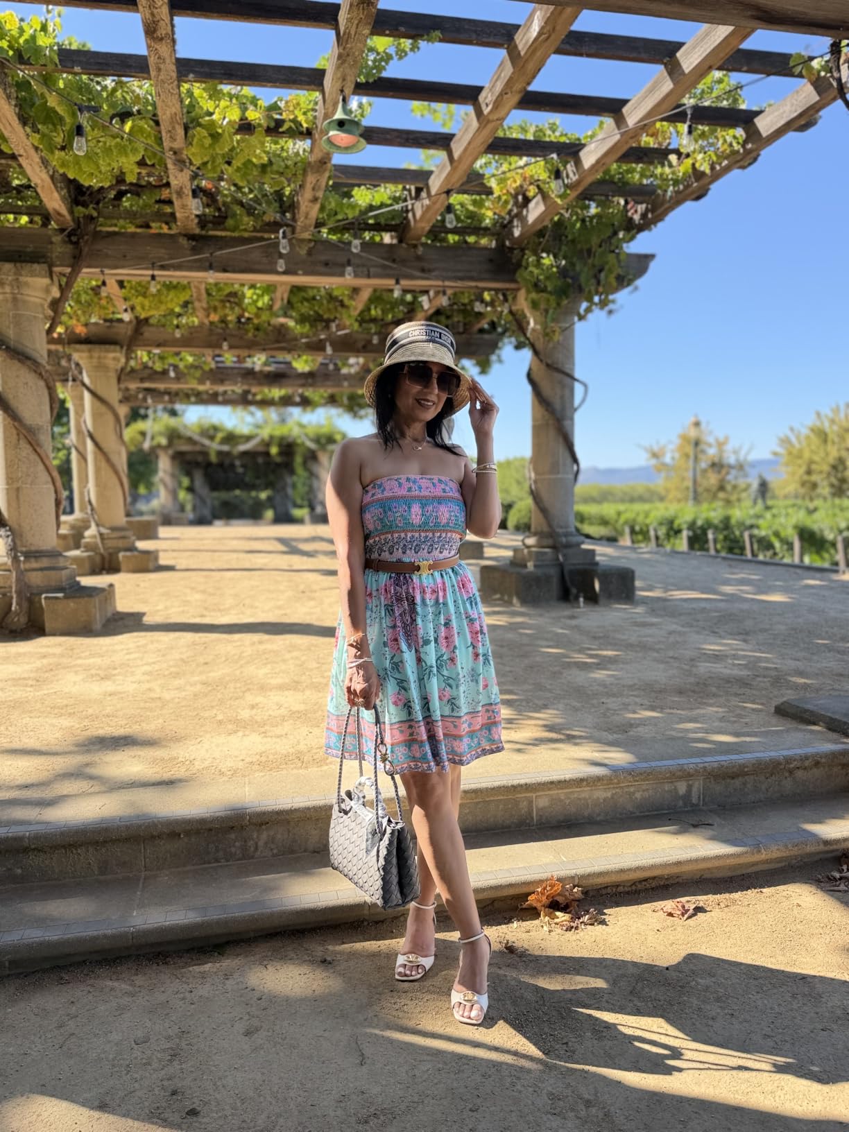 Summer Dresses for Women Strapless Sundress Floral Print Beach Cover Ups customer photo 2