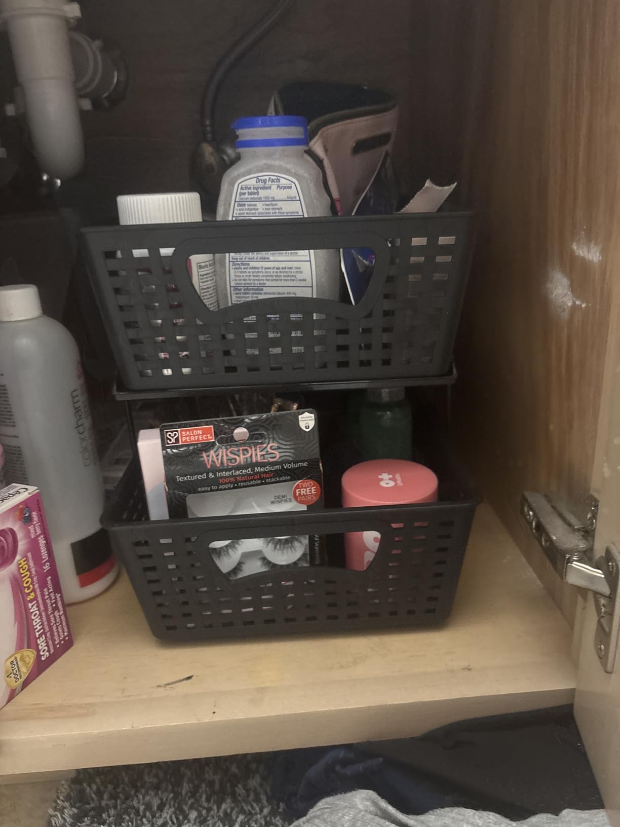 Simple Houseware 2 Tier Pull-Out Sliding Drawer Under Sink Storage, White customer photo 1