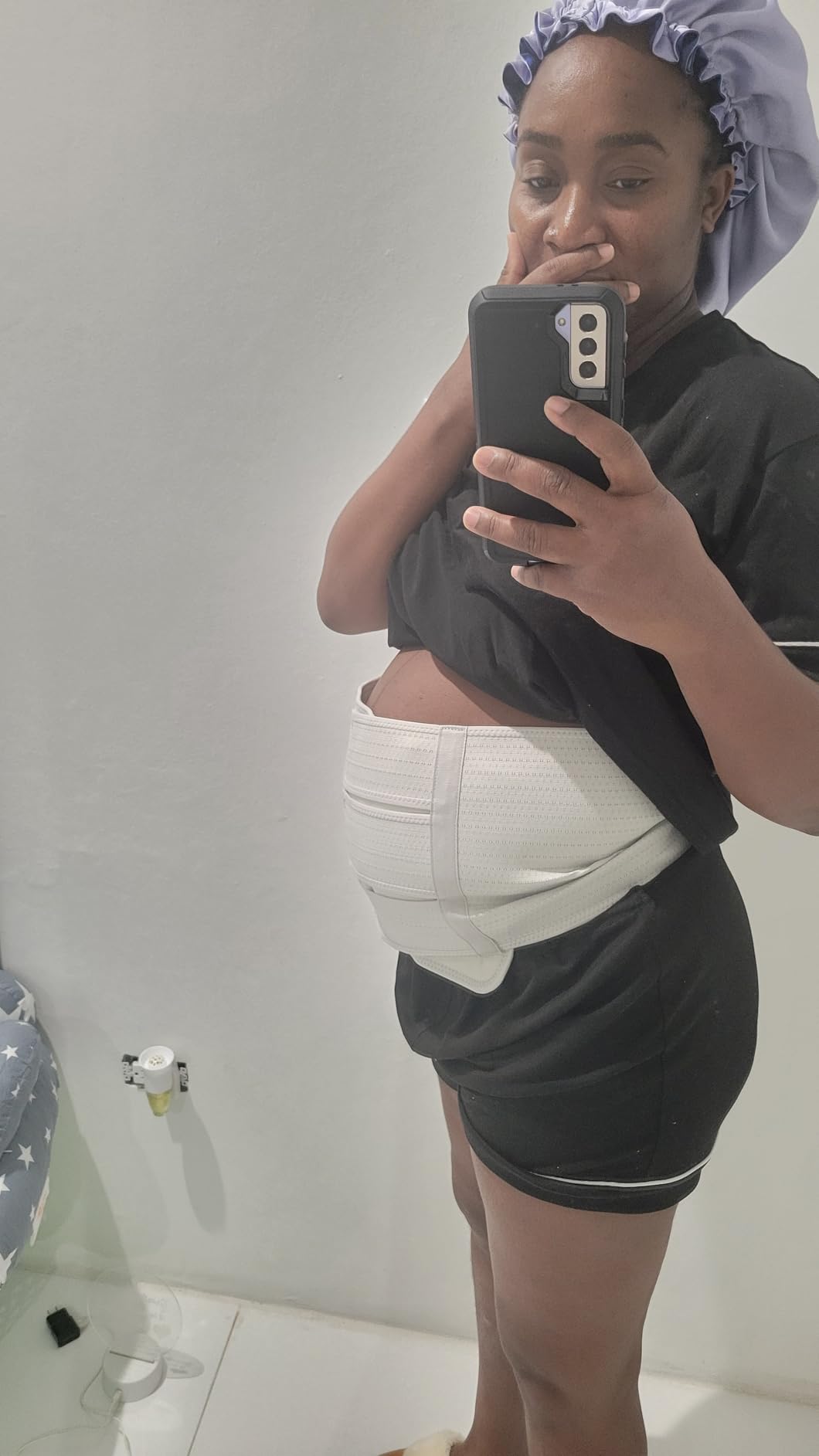 Frida Mom Belly Binder, Postpartum Essentials for Natural and C-Section Recovery, Adjustable Compression Wrap, After Birth Brace, Abdominal Band, 9