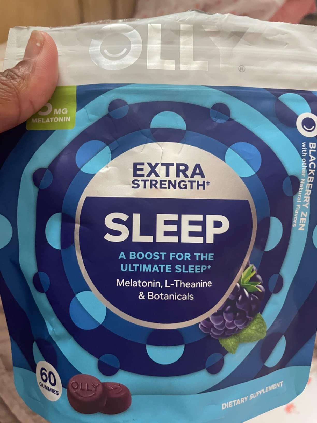 OLLY Extra Strength Sleep Pouch, 5 mg Melatonin, L-Theanine - 120 Count customer photo 1