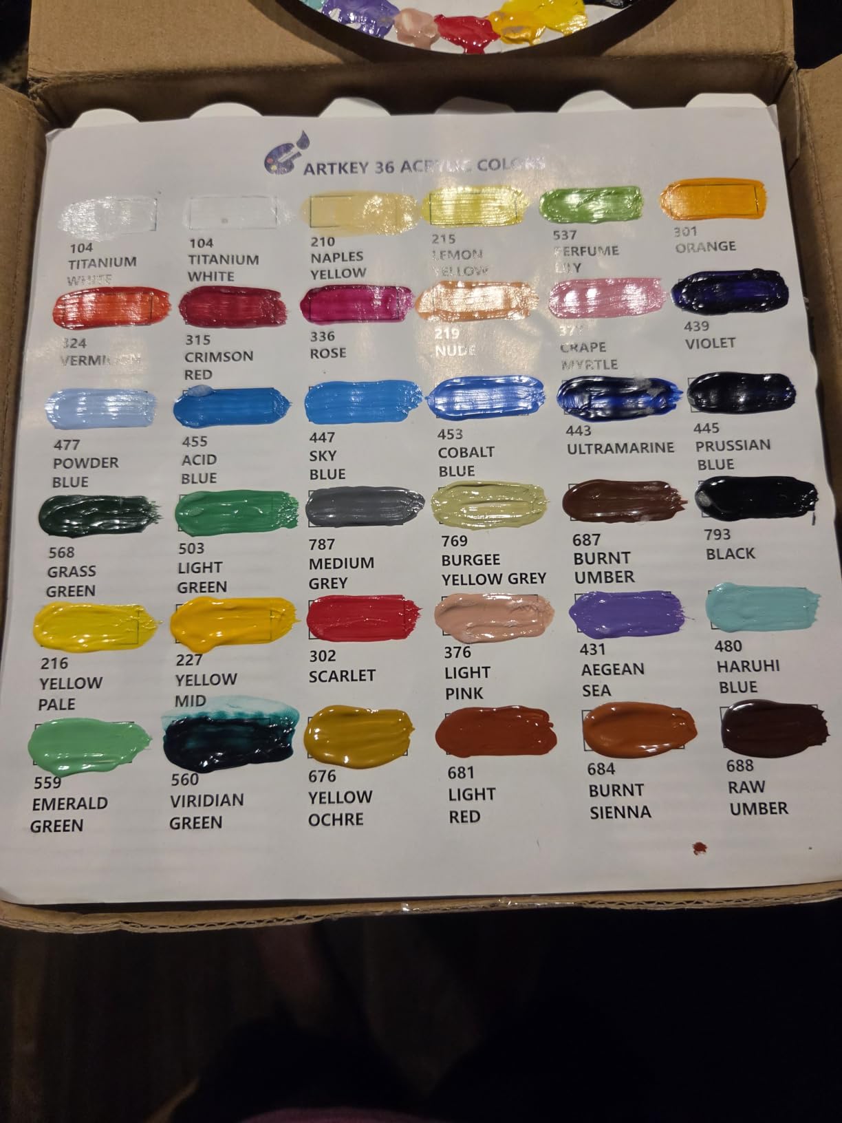 Artkey Acrylic Paint Set, 24 Colors 2 oz/59 ml Acrylic Paint Kit for Professional Artists & Beginners – Craft & Art Supplies for Canvas, Wood, Fabric, Rock, Leather, Ceramic, Glass, Easter Egg customer photo 2