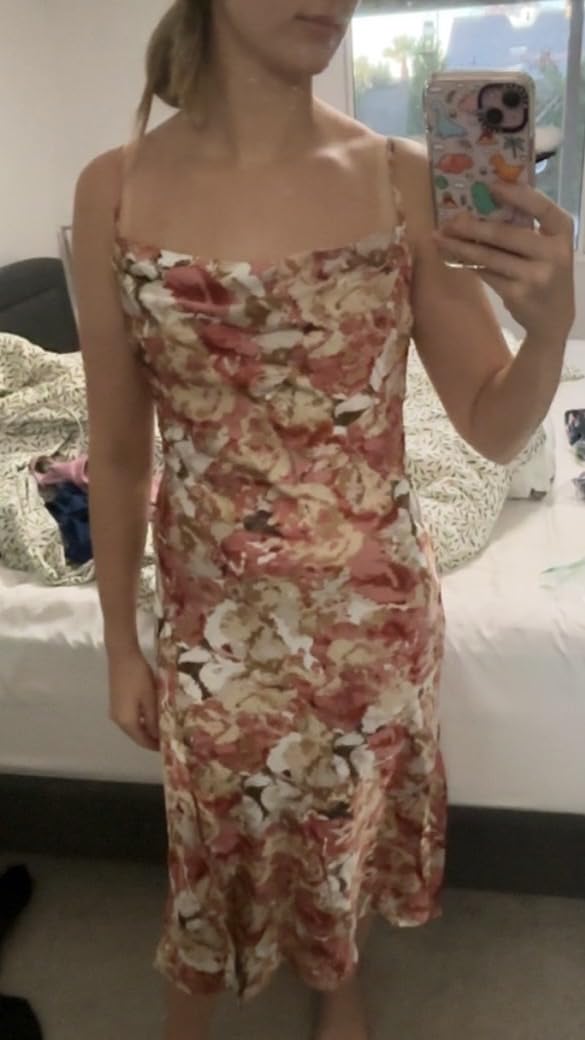Wedding Guest Dress for Women Spaghetti Strap Satin Slip Dresses customer photo 1