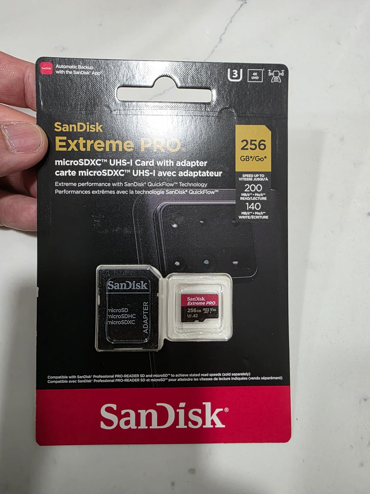 SanDisk Extreme PRO 256 GB Class 3/UHS-I (U3) V30 microSDXC customer photo 1