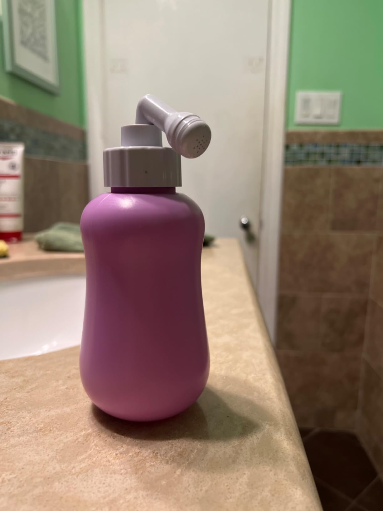 Peri Bottle for Postpartum Care for Perineal Recovery and Cleansing After Birth 12.7 OZ Color: Purple customer photo 1