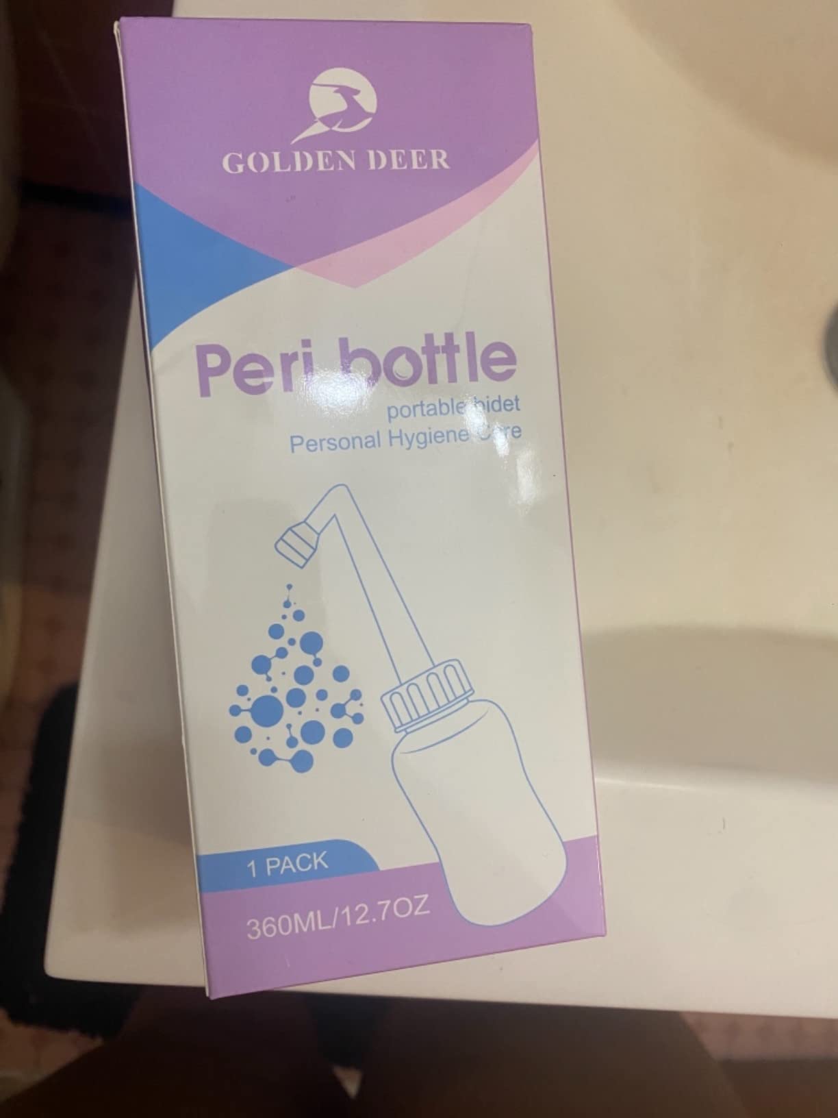 Peri Bottle for Postpartum Care for Perineal Recovery and Cleansing After Birth 12.7 OZ Color: Purple customer photo 2