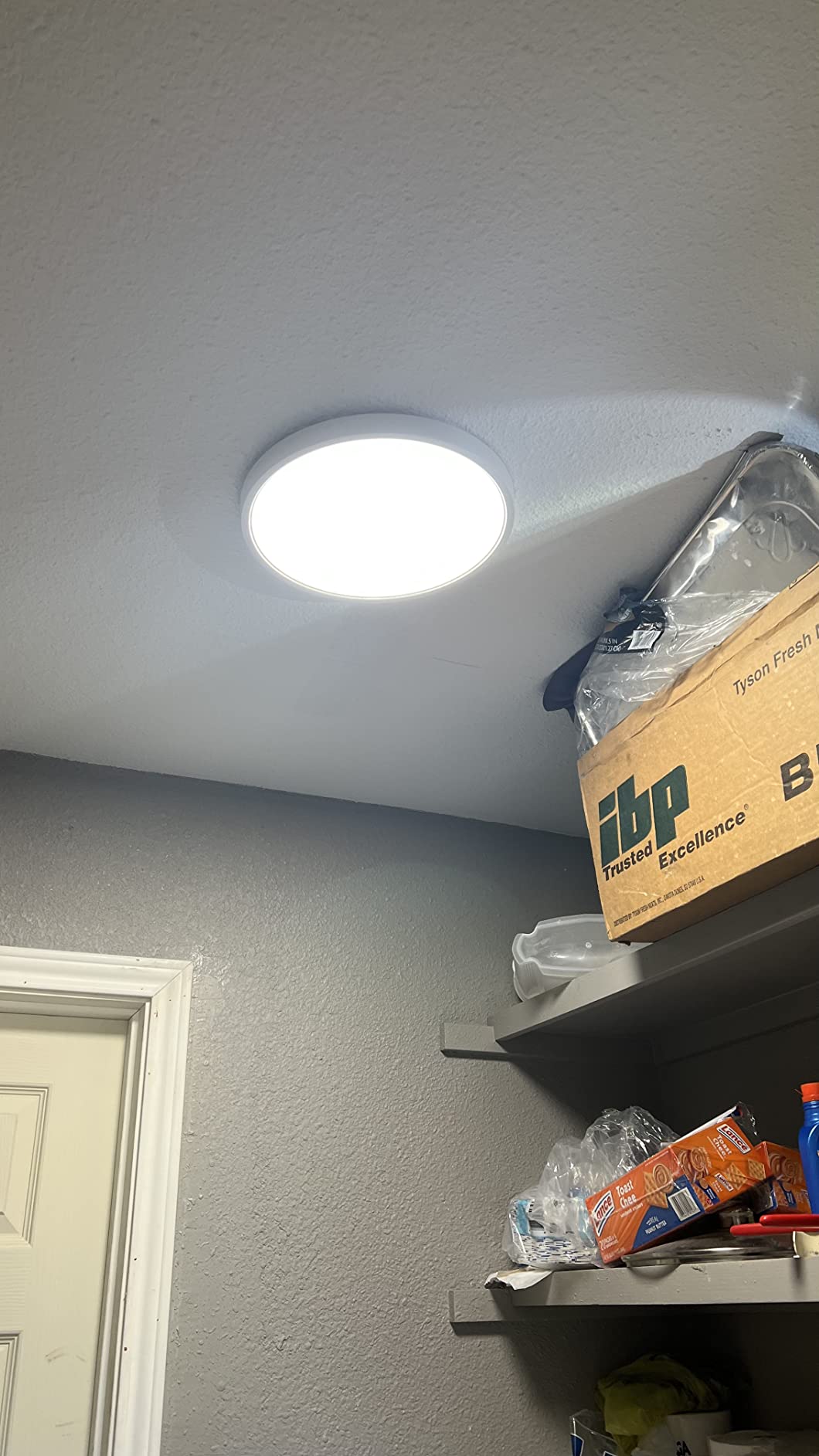 Allsmartlife LED Flush Mount Ceiling Light Fixture, 12inch 24W 2880lm CCT 3000K/4000K/6500K Thin Round Flat Panel Light Surface Mount for Kitchen, Bedroom, Laundry. Dimmable Ceiling Lamp customer photo 1