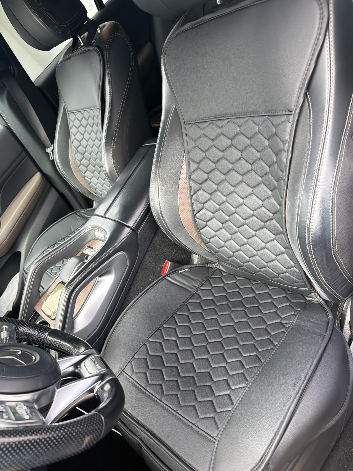 Elantrip Leather Car Seat Covers Front 2PC Waterproof Universal Fit Black customer photo 2