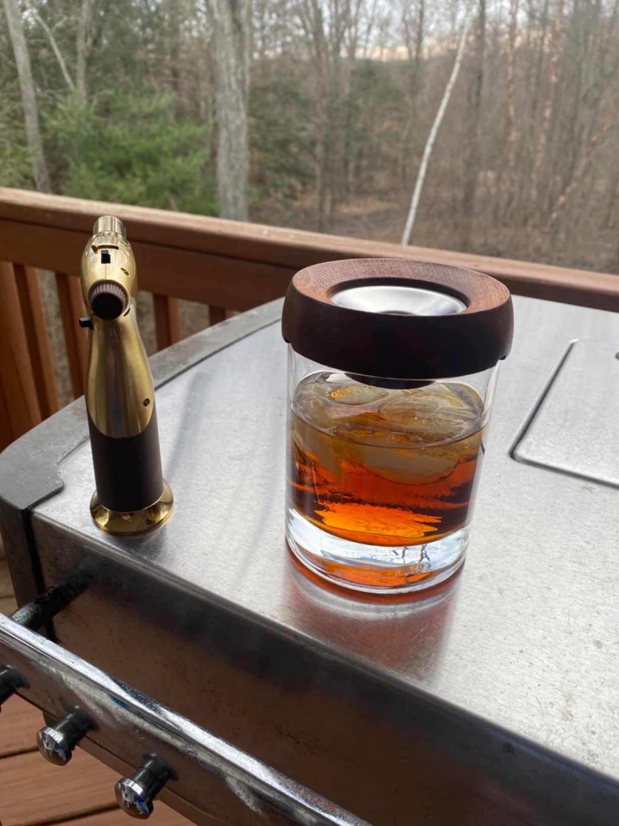 JIDI Whiskey Smoker Kit with Torch & Wood Chips, Old Fashioned Cocktail Smoker Kit, Bourbon Cocktail Smoker Kit, Ideal Gift for Men, Dad & Whiskey Lovers (No Butane) customer photo 2