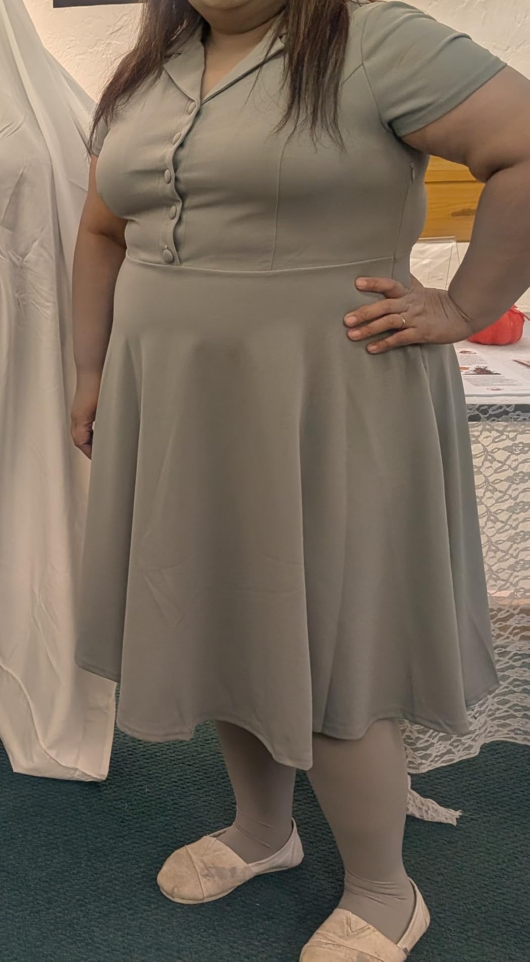 Wedtrend Women's Vintage Tea Dress, Short Sleeve Cocktail Party Dress Work Church Casual Dress customer photo 1