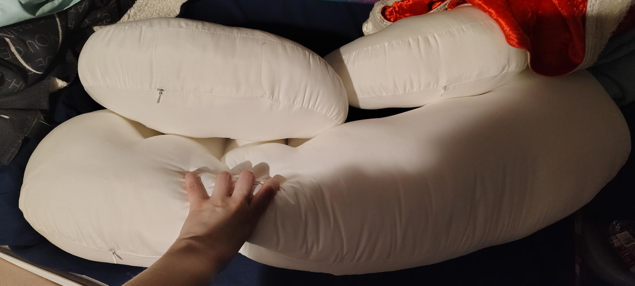 Oternal Pregnancy Pillow for Pregnant Women, Soft Pregnancy Body Pillow, Support for Back, Belly, Hips, Legs, Maternity Pillow with Detachable and Adjustable Pillow Cover customer photo 2