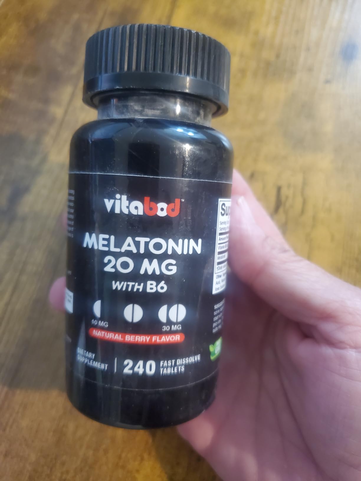 Vitabod Melatonin 20 mg Fast Dissolve Tablets with Vitamin B6, 240 Ct customer photo 2