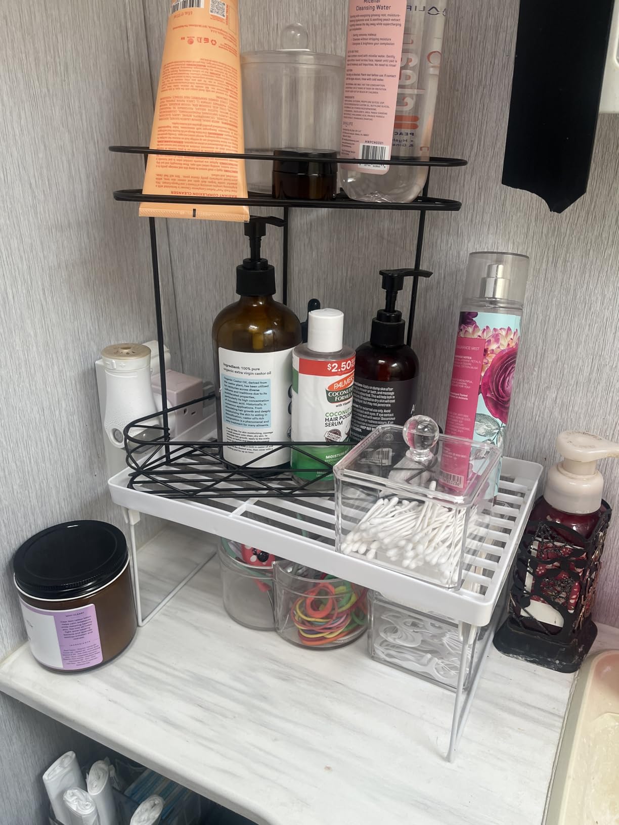 NiHome 4-Pack Stackable Plastic Kitchen Storage Shelf Foldable Rack, White customer photo 1