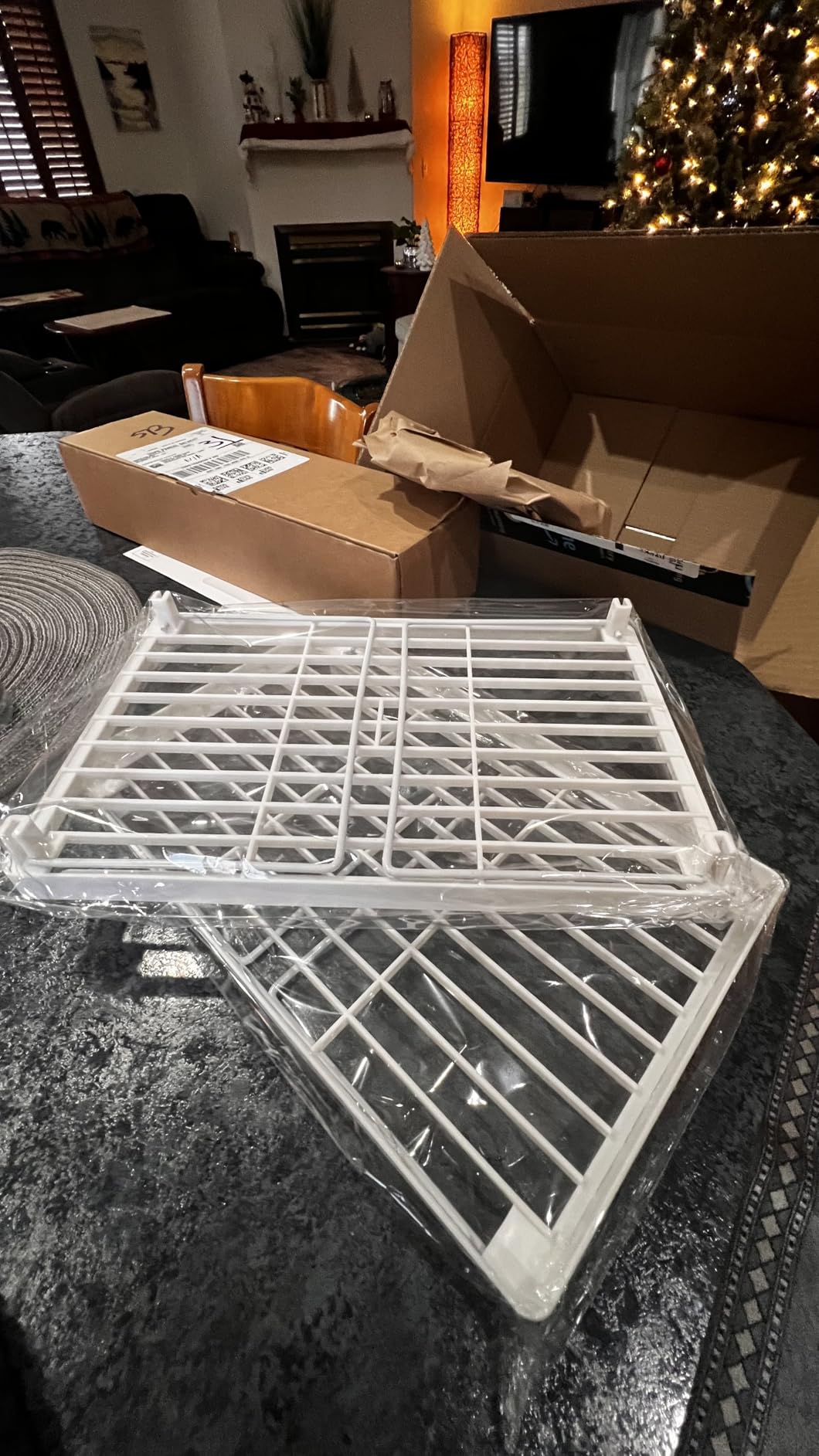 NiHome 4-Pack Stackable Plastic Kitchen Storage Shelf Foldable Rack, White customer photo 2