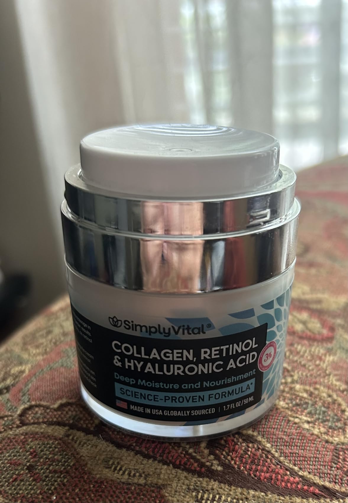 SimplyVital Face Moisturizer Retinol Collagen Hyaluronic Acid Cream 1.7 oz customer photo 2