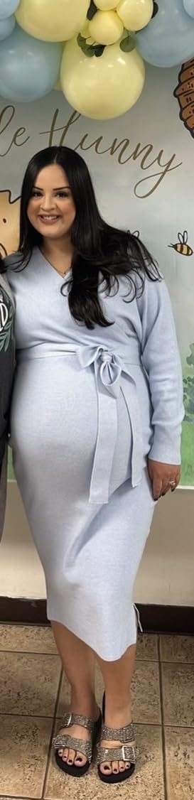 Chang Yun Maternity Nursing Dress Sweater Dress for Women Wedding Guest Dress Baby Shower Maternity Photoshoot Outfits customer photo 2