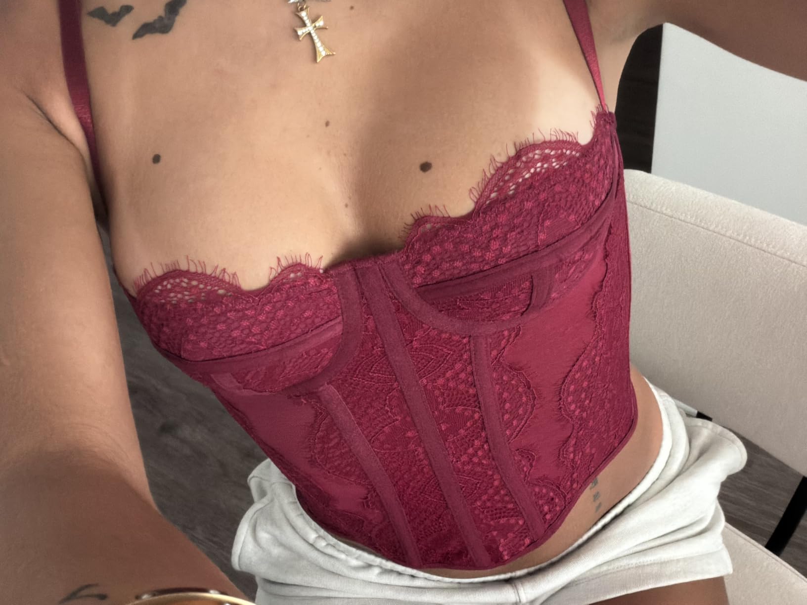 Raxnode Lace Bustier Corset Tops for Women - Sexy Going Out Party Club Top with Buckle customer photo 1