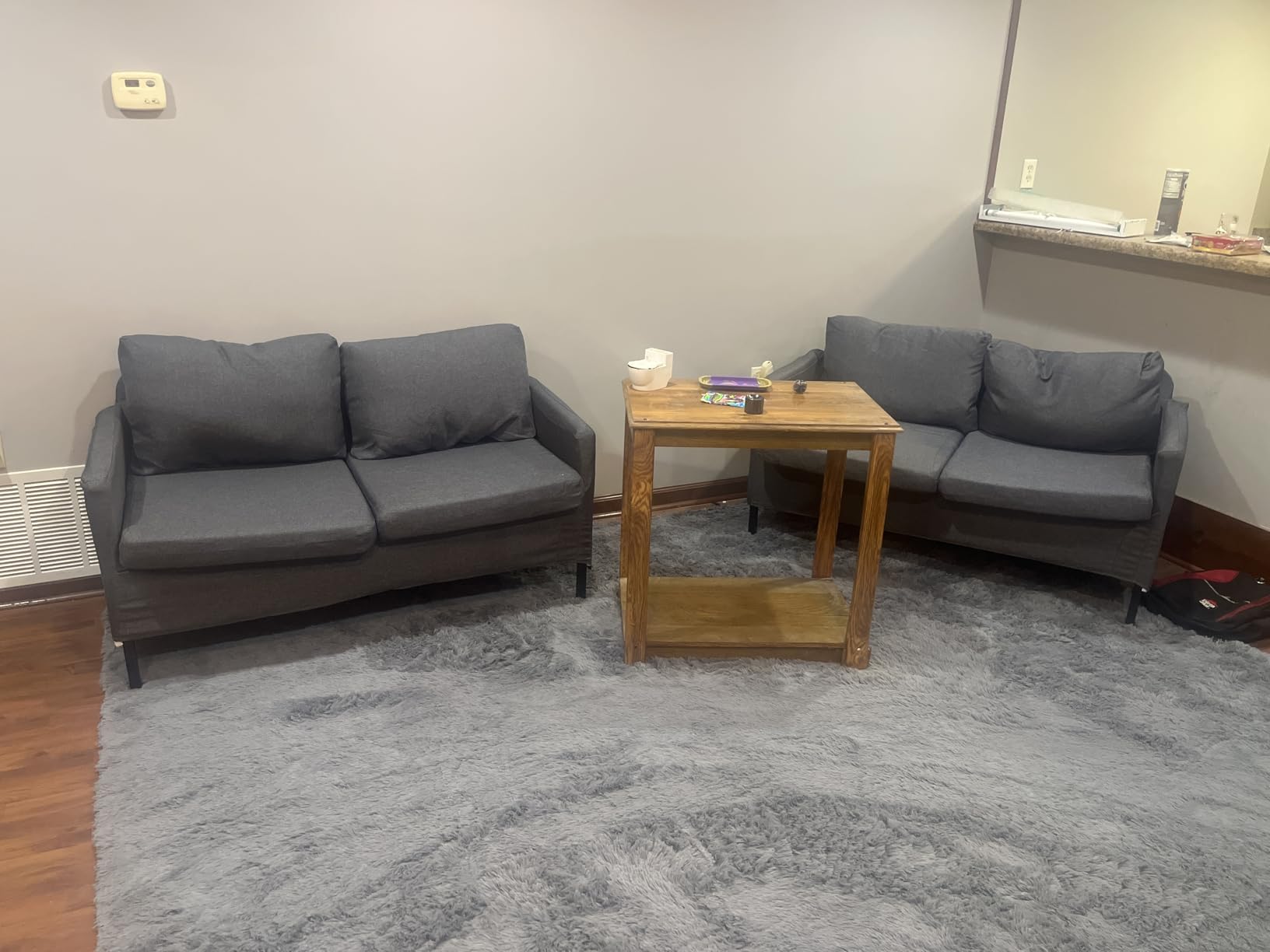 TYBOATLE 51'' Dark Grey Small Couch Loveseat, 2-Seater Linen Sofa customer photo 2