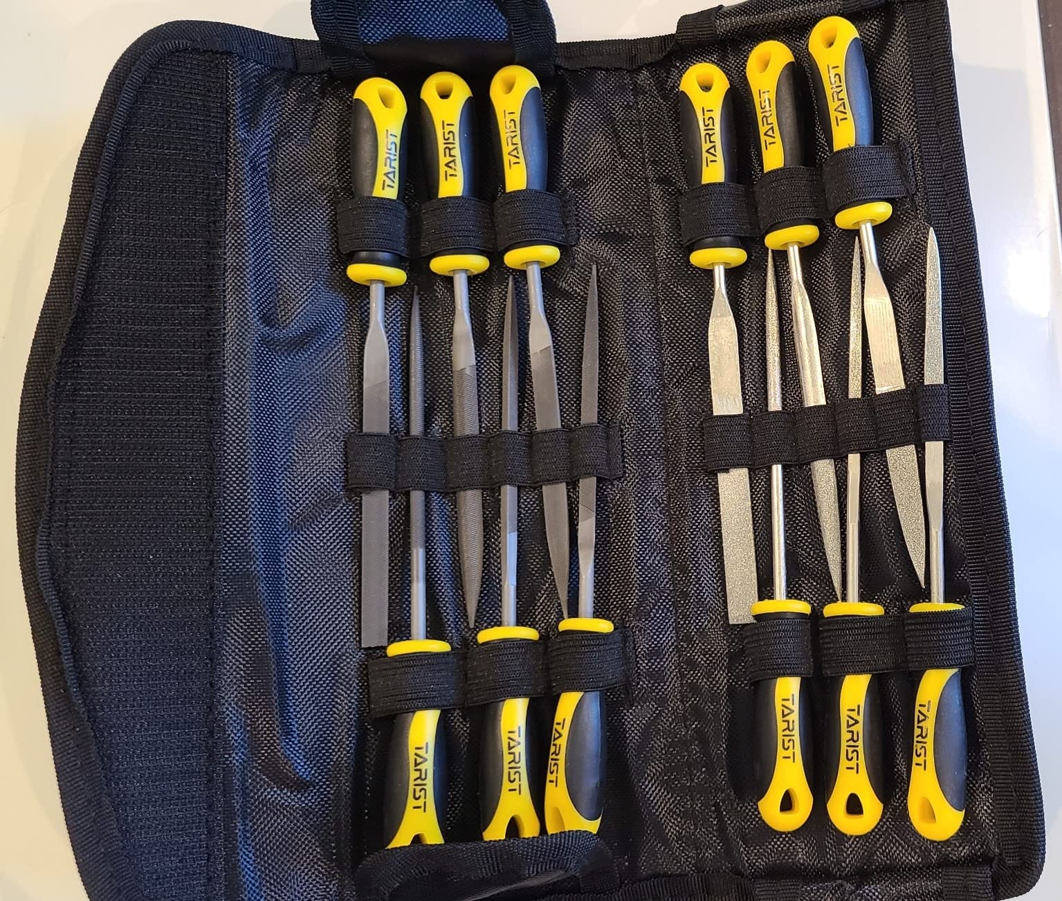 TARIST 12PCS Needle File Set with Tool Bag, Small File Set Includes 6pcs Jewlers Files & 6 Steel Files for Metal, Jewlers, Wood, Leather and Plastic customer photo 1