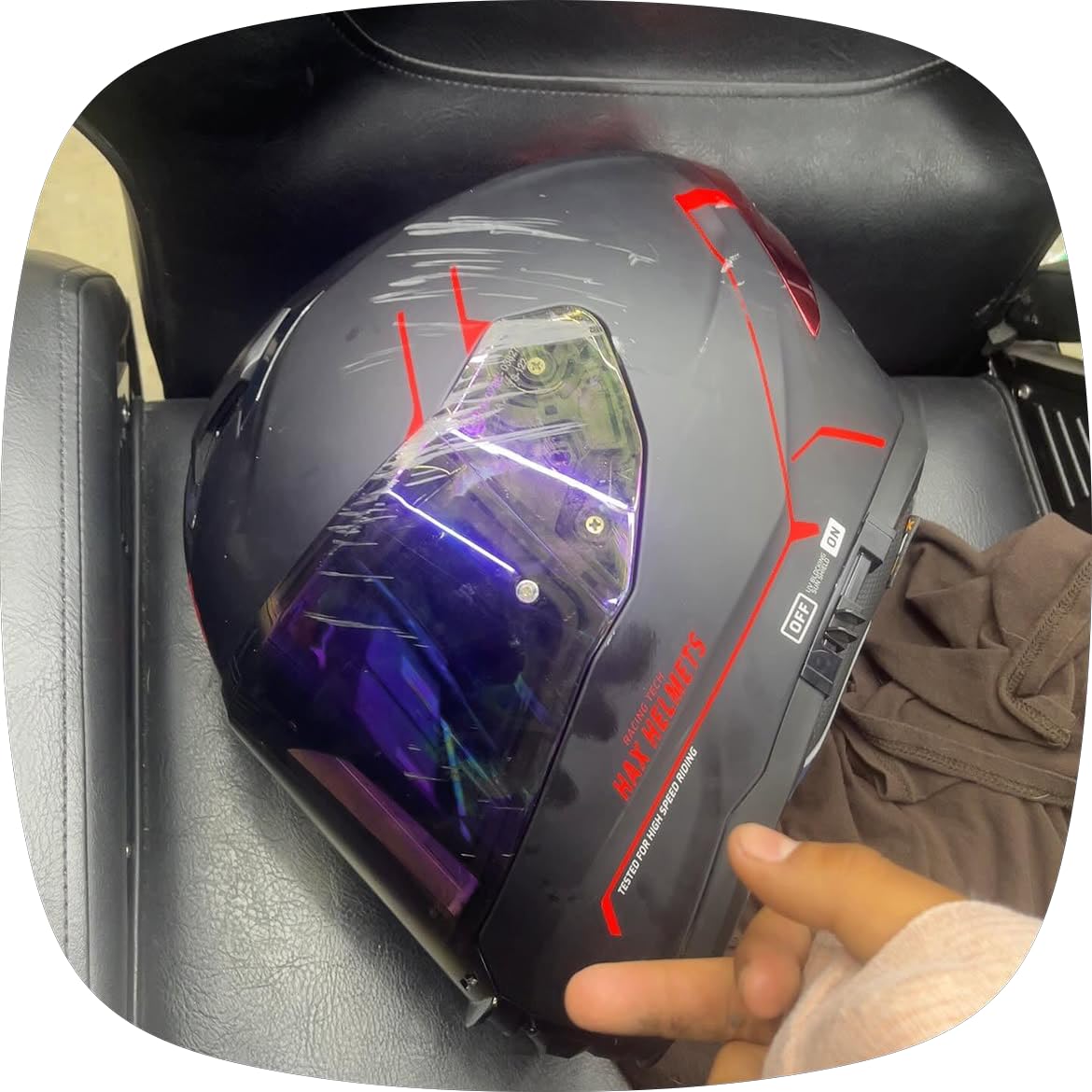 HAX Force Aerodynamic Full Face Motorcycle Helmet for Street Bike DOT & ECE customer photo 1