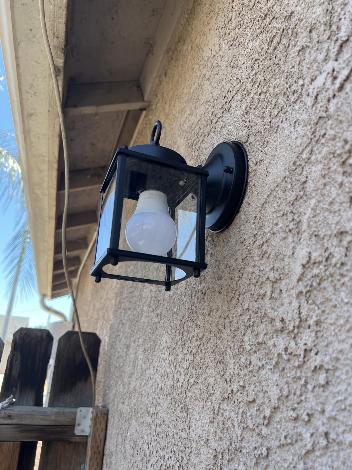 MATAMEYE Outdoor Wall Lantern, Exterior Waterproof Wall Sconce Light Fixtures, Black Front Door Wall Lighting with Clear Beveled Glass Shade, 2 Pack customer photo 1