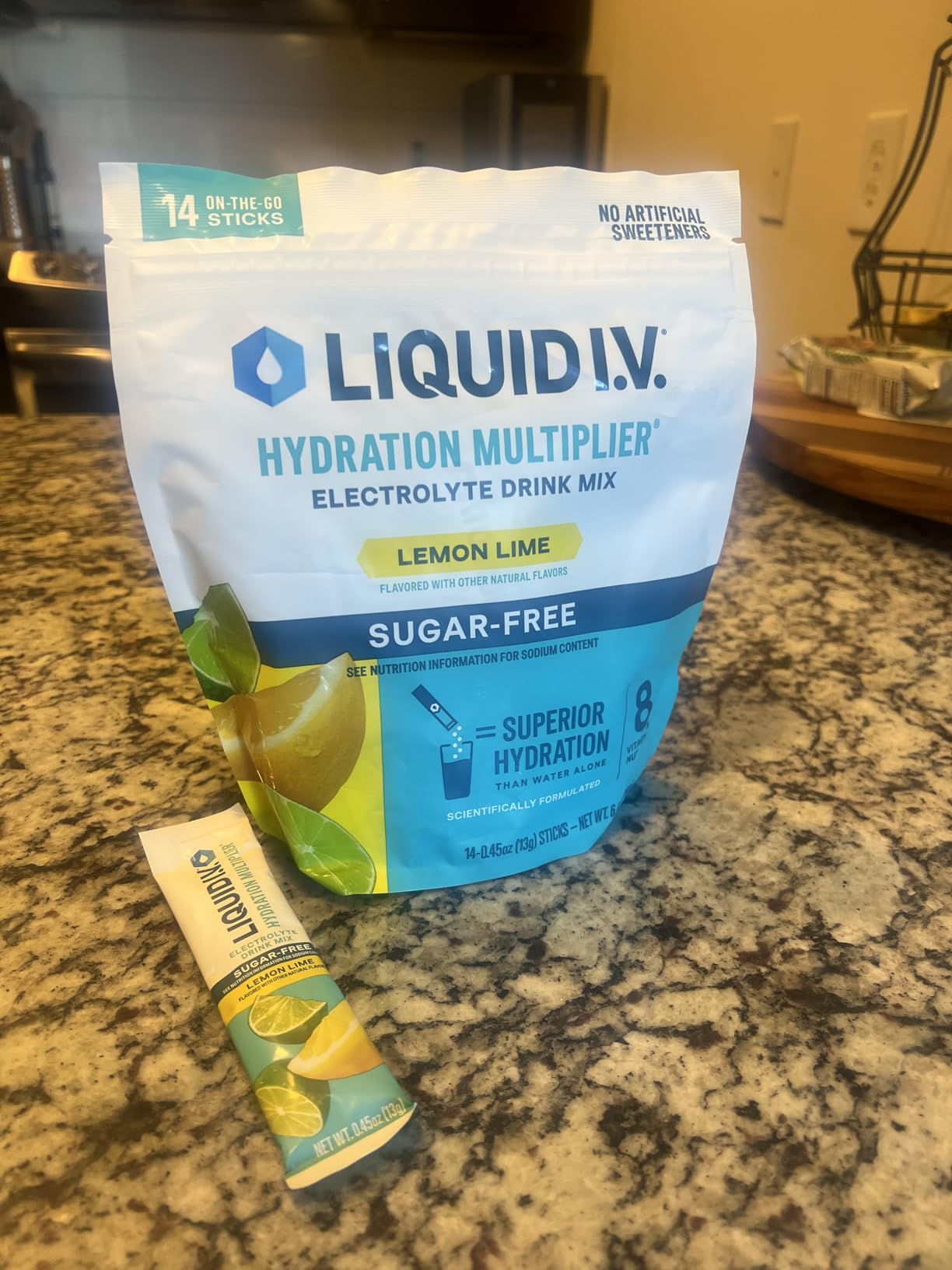 Liquid I.V. Sugar Free Hydration Electrolytes, Lemon Lime, 14 Count customer photo 1