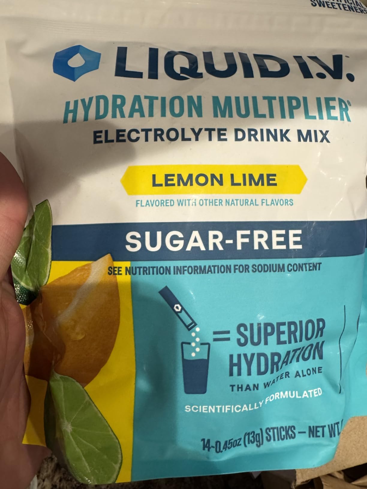 Liquid I.V. Sugar Free Hydration Electrolytes, Lemon Lime, 14 Count customer photo 2