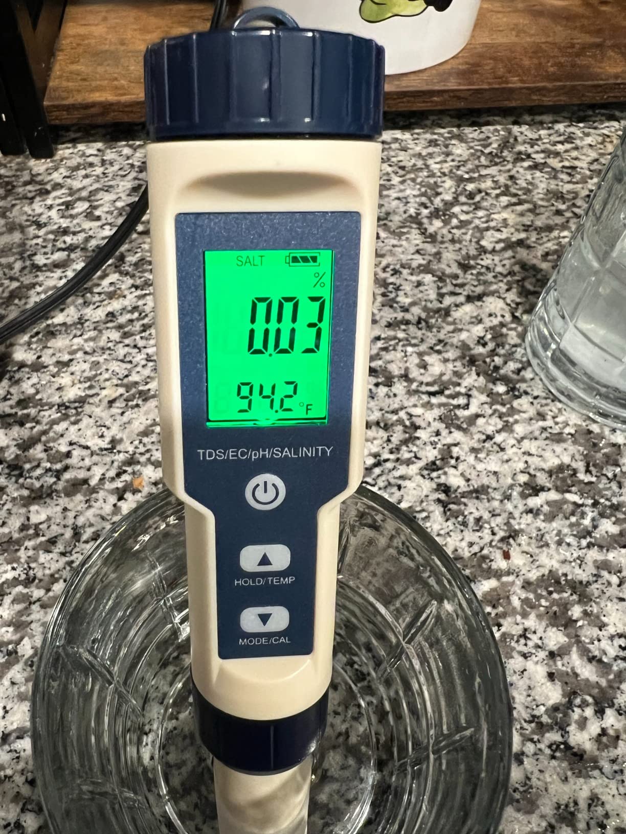 Pool Salt Tester & PH Meter, Hofun Digital Salinity Meter and PH Tester for Aquarium and Pool Saltwater Water, 5 in 1 Salinity PH Temp EC and TDS Meter, Aquarium Swimming Pool Hot Tub, Multiparameter customer photo 2