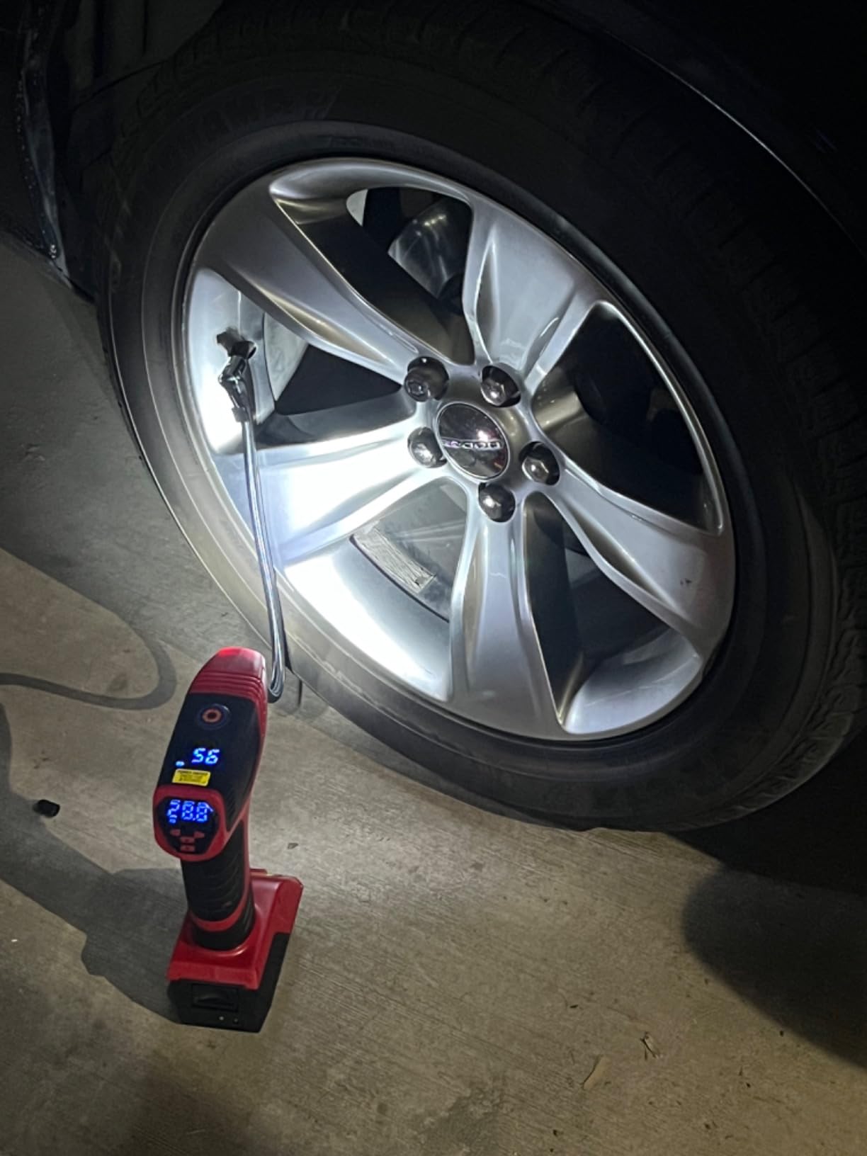 BULLSEYE PRO Tire Inflator with Pressure Gauge, Compact and Portable, Automatic Shut Off, 150 PSI Max, USB Home Rechargeable and Cord for Vehicular Use As Seen On TV (9475) customer photo 1