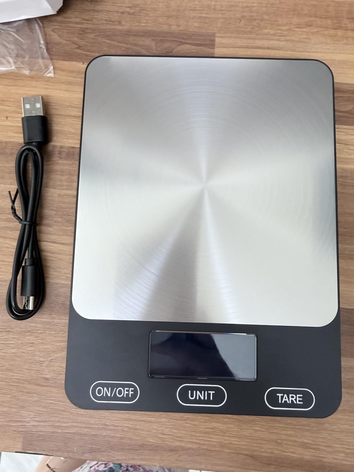 Food Scale -33lb Digital Kitchen Scale for Food Ounces Grams Rechargeable | 304 Stainless Steel,Batteries and Type-C Charging | Perfect for Meal Prep, Cooking, and Baking, Black customer photo 1