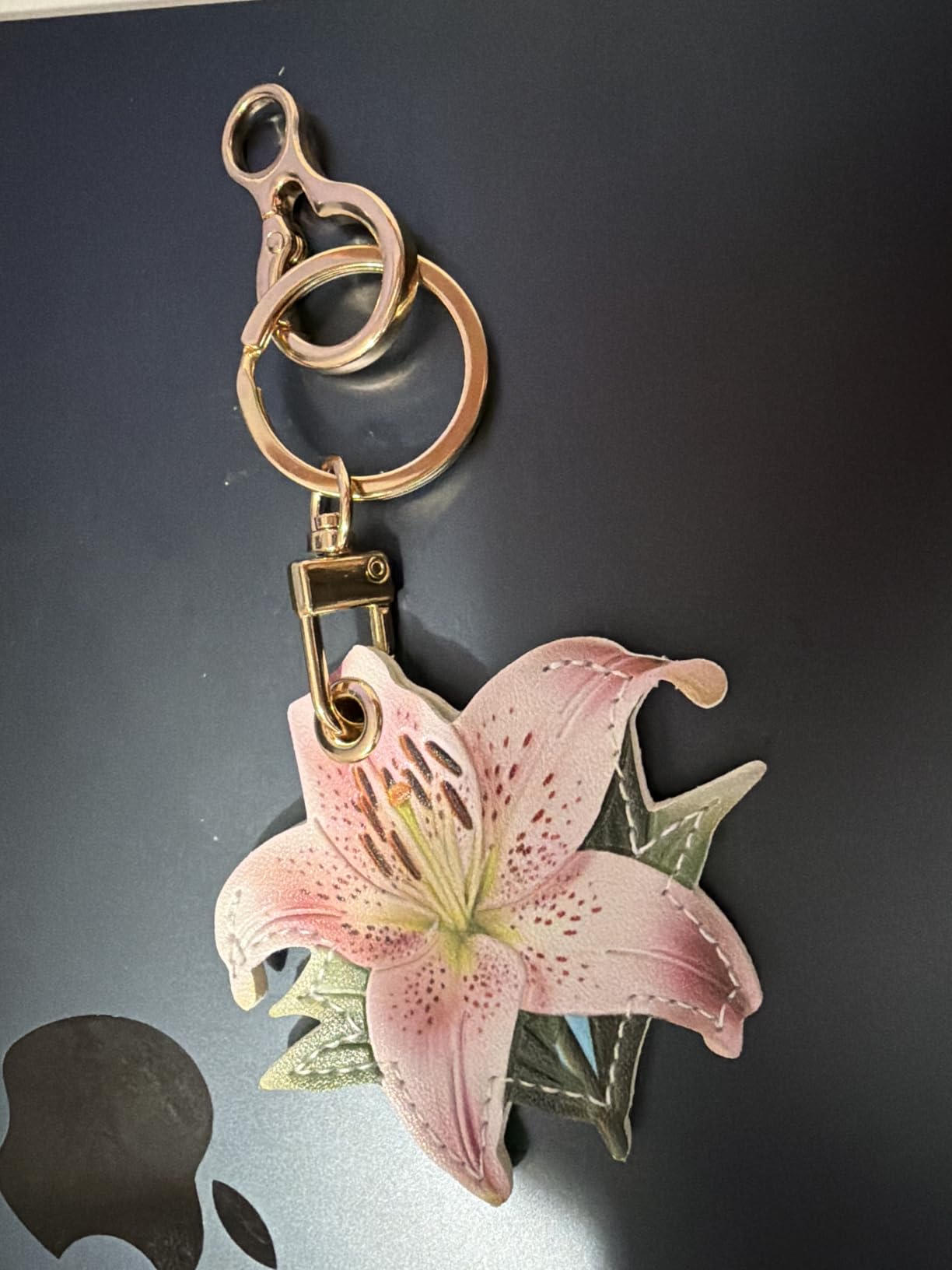 BORKUANA PU Leather Keychain Holder Protective Case Compatible with AirTag customer photo 2