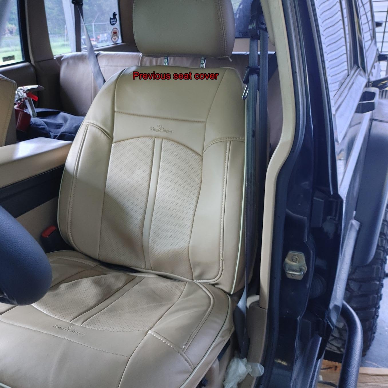 Coverado Universal Seat Covers Front, 2-Pack Universal Seat Covers for Cars, Waterproof Nappa Leather Car Seat Covers with Head Pillow, Auto Protectors Fit for Most Sedans SUV Pick-up Truck-Black customer photo 1