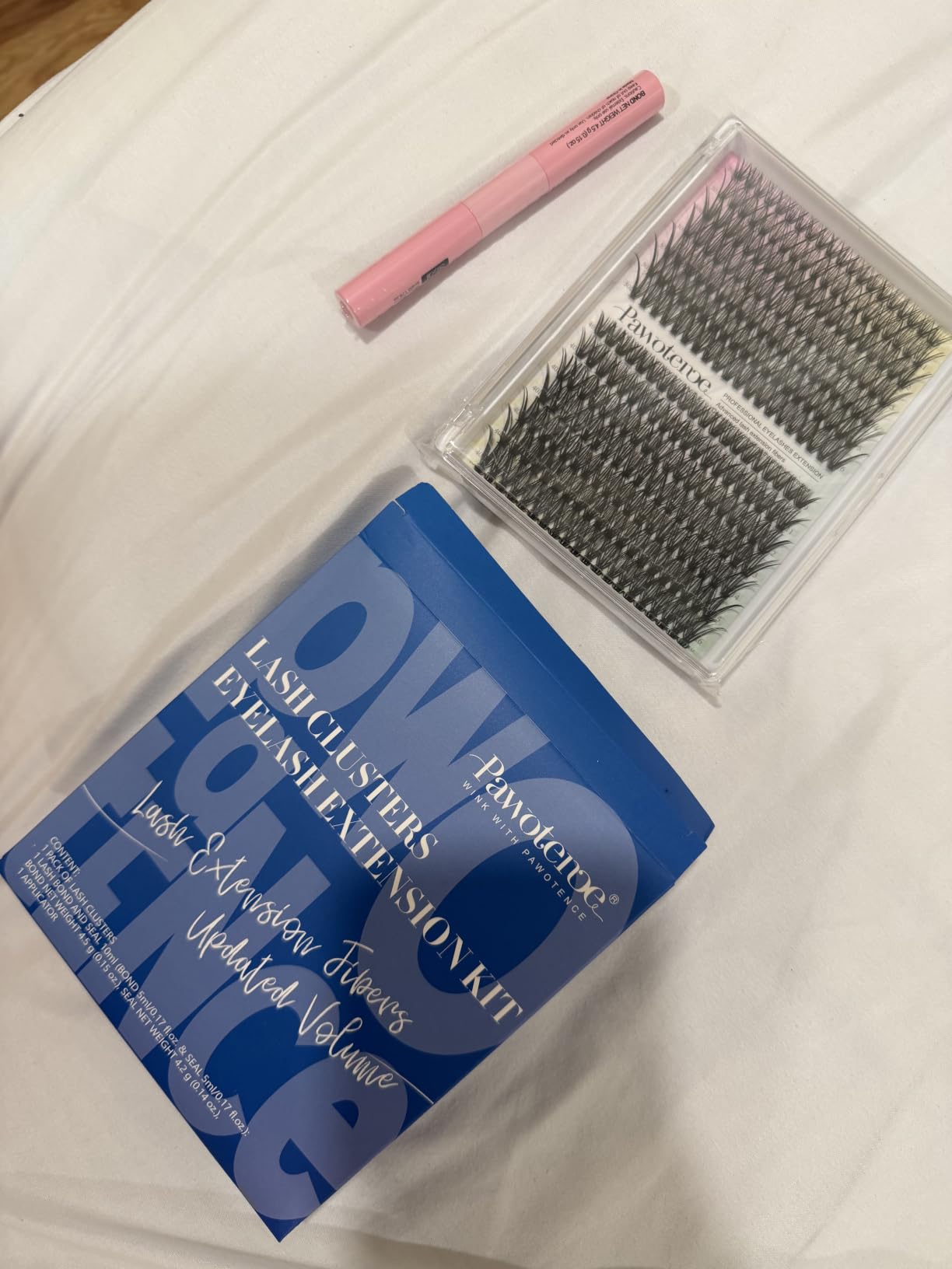 Pawotence Lash Extension Kit DIY 280pcs Lash Clusters Eyelash Extension Kit, 9-16mm 30D 40D Individual Lashes Kit with Lash Bond and Seal, Lash Tweezers for Self Use (30D&40D, 0.07D, 9-16mm, Kit) customer photo 1
