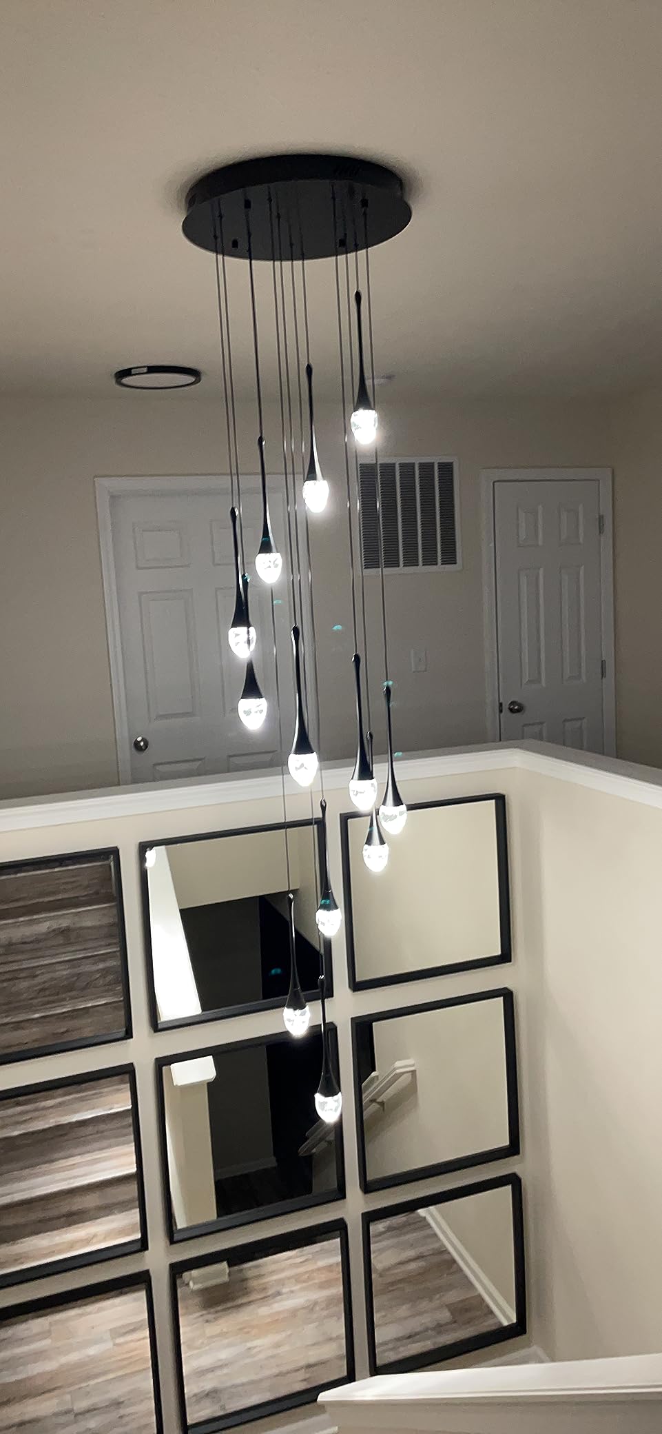 ykolupty 9-Lights Crystal Chandeliers for Staircase Modern Chandeliers for High Ceilings Crystal Pendant Light Fixture for Living Room Kitchen Island Foyer Hallway Bar customer photo 2