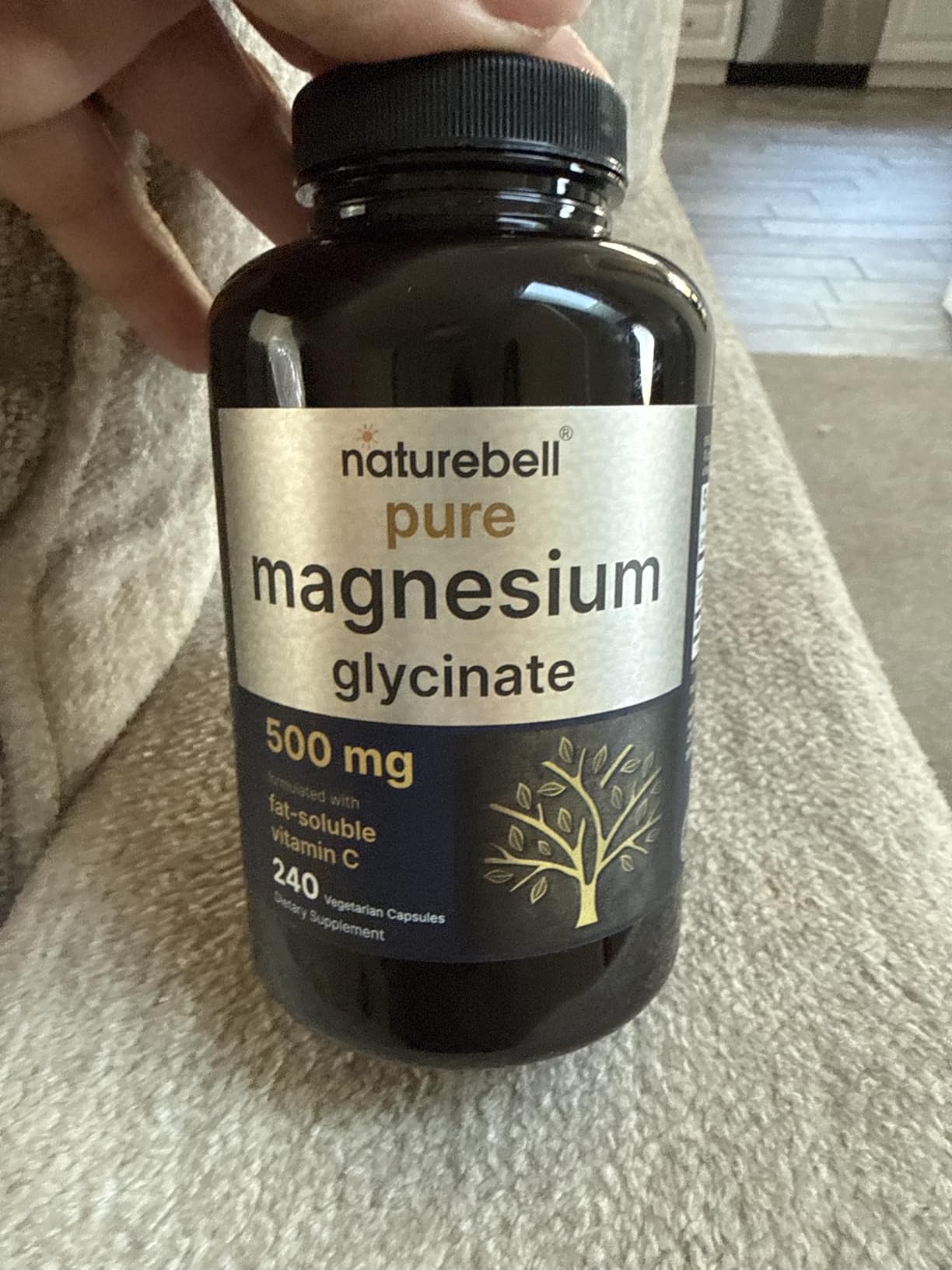 NatureBell Pure Magnesium Glycinate 500mg Per Serving, 240 Veggie Capsules customer photo 2