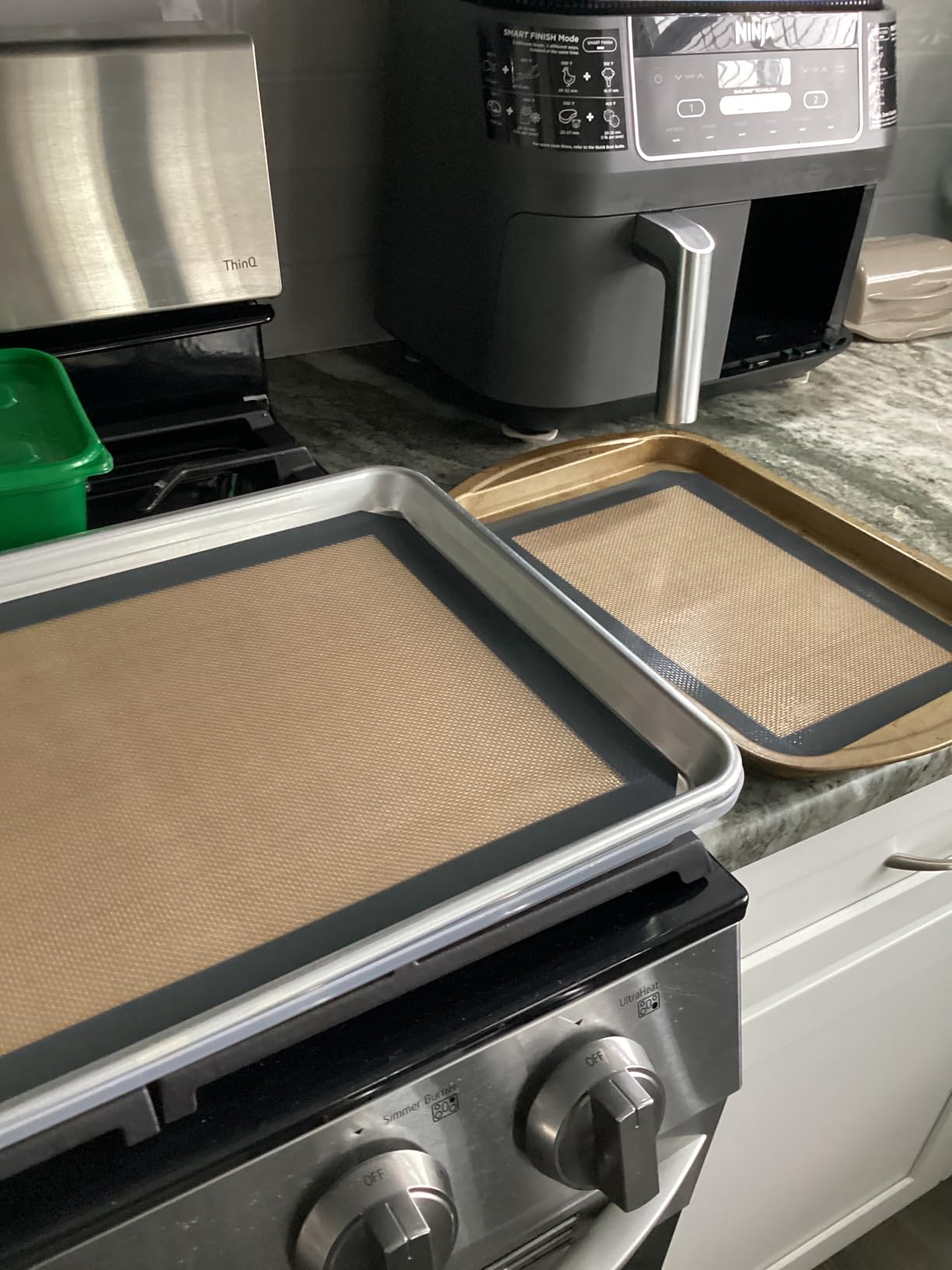 Koolstuffs Silicone Baking Mat, Nonstick and Reusable, 3 Pack | Easy Cleanup, Half- and Quarter-Sheet Sizes for Cookies, Bread, Pastries, Roasted Vegetables, Gray customer photo 1