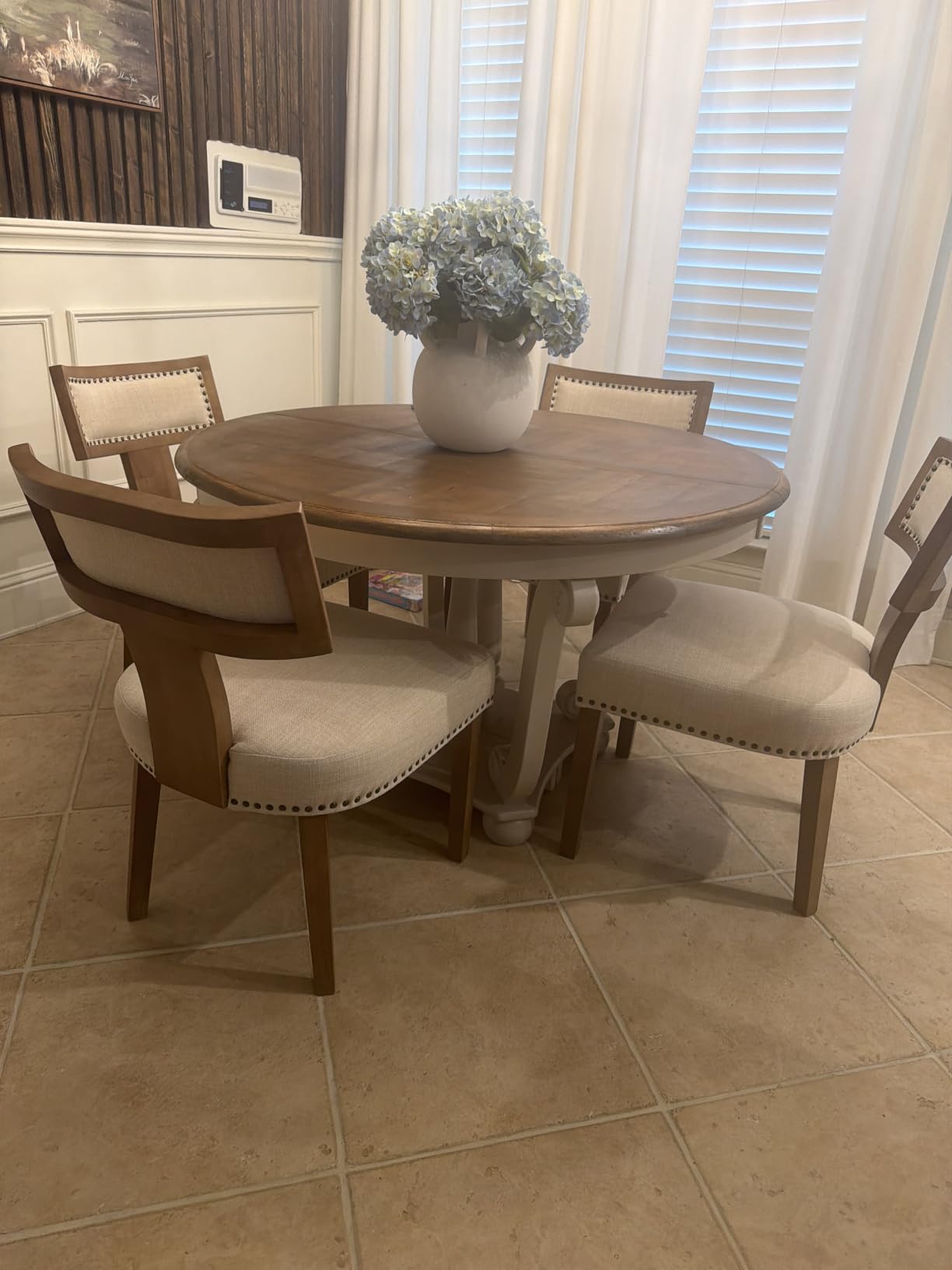 Modern Wooden Dining Chairs Set of 2 Fabric Upholstered Kitchen Chairs customer photo 2