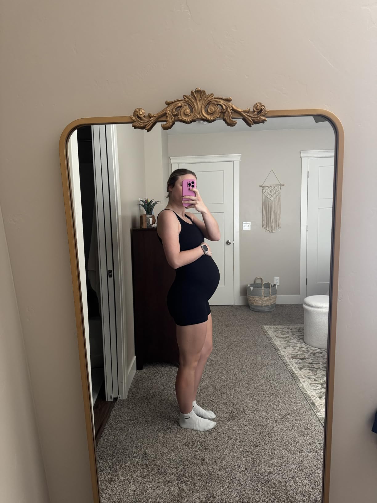 BDITANLE Maternity Workout Romper Pregnancy Yoga Ribbed One Piece Seamless Tank Top Jumpsuit customer photo 1
