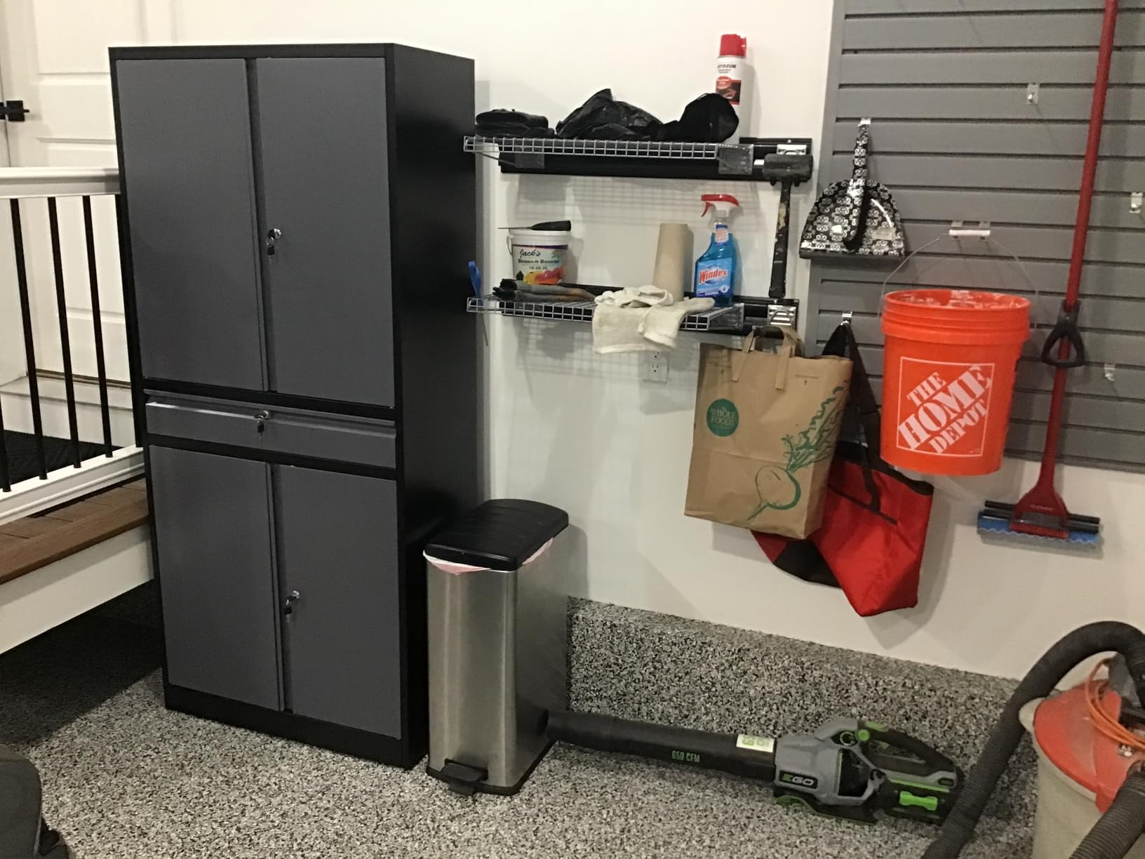 Letaya Metal Garage Storage Cabinet with Drawer,4 Door Tool Cabinet with Lock-2 Adjustable Shelves for Garage Home Office Utility Room (Black) customer photo 1