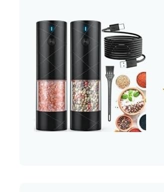 Lidaop Electric Salt and Pepper Grinder Set USB Rechargeable 2Pack, Black customer photo 2