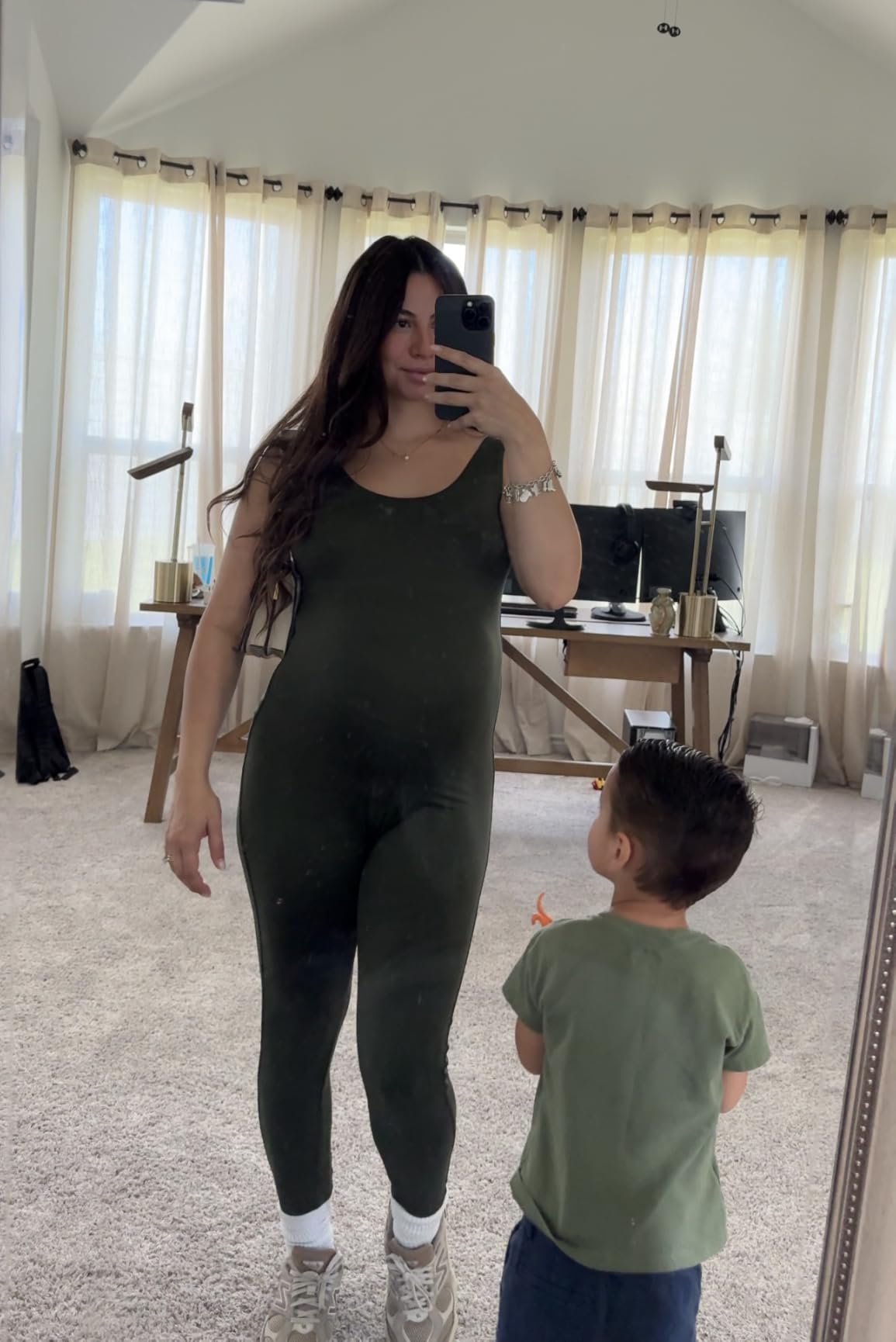POSHDIVAH Women's Maternity Jumpsuit Leggings customer photo 2
