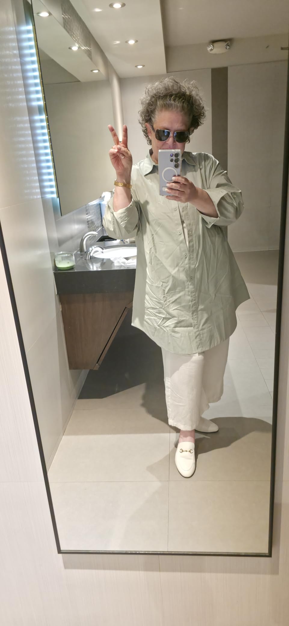 LYANER Women's V Neck Casual Shirt Dress customer photo 1
