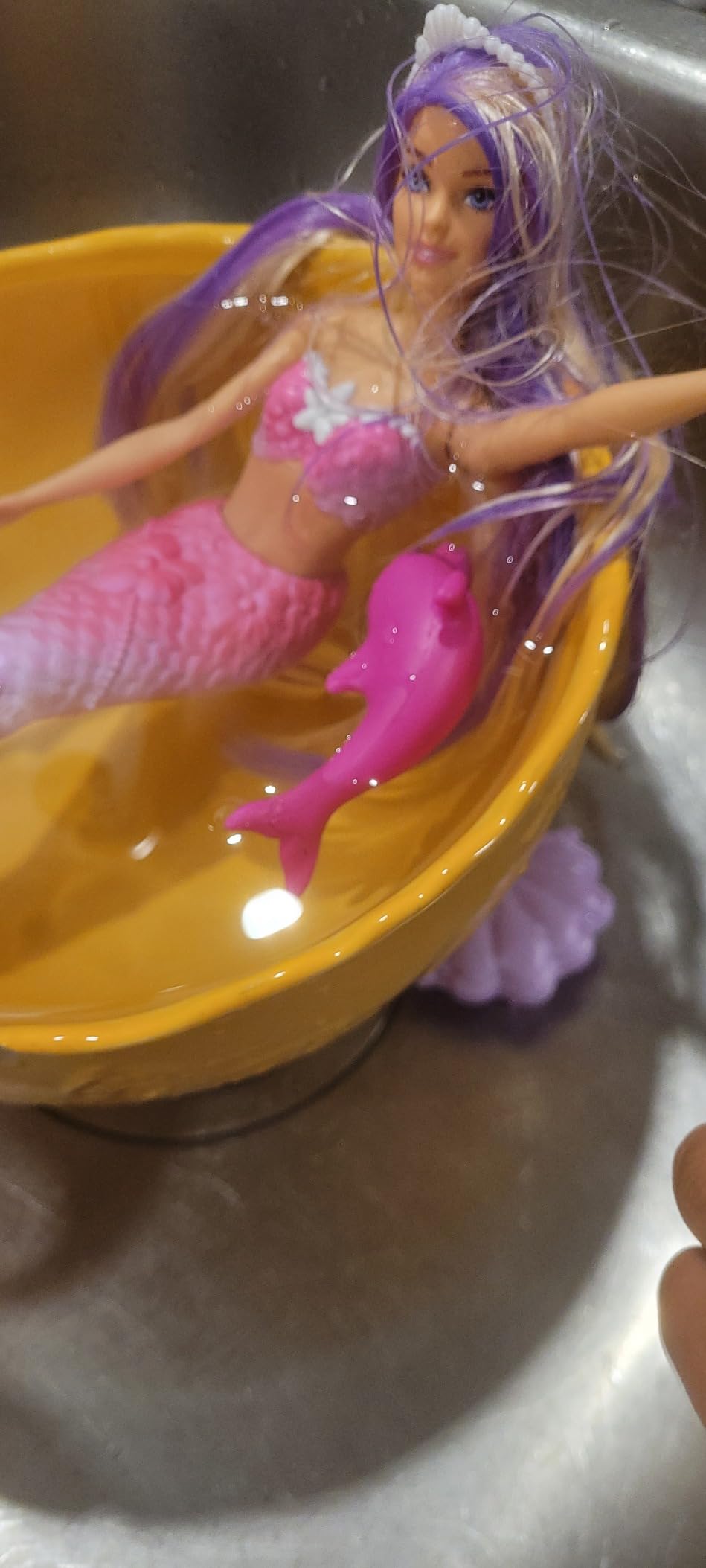 Barbie Mermaid Doll, Malibu with Pink Hair and Pet Dolphin customer photo 2